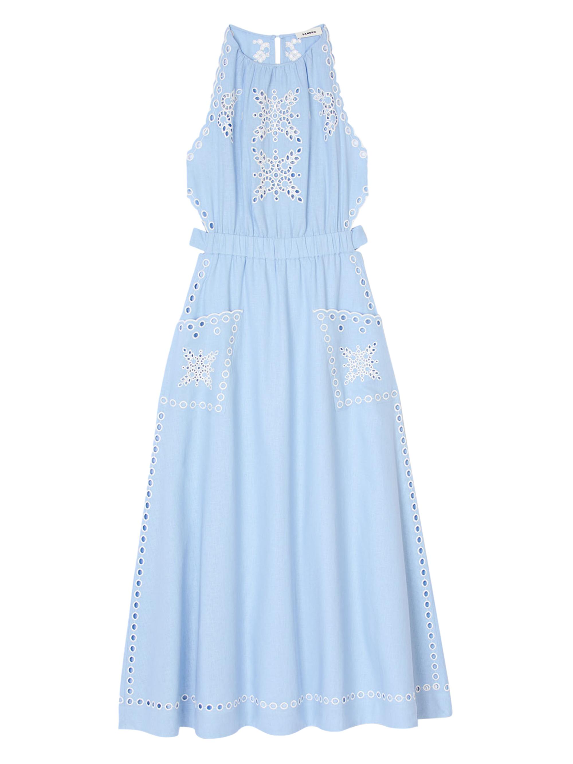 Sandro Broderie Anglaise Midi Dress | Saks Fifth Avenue