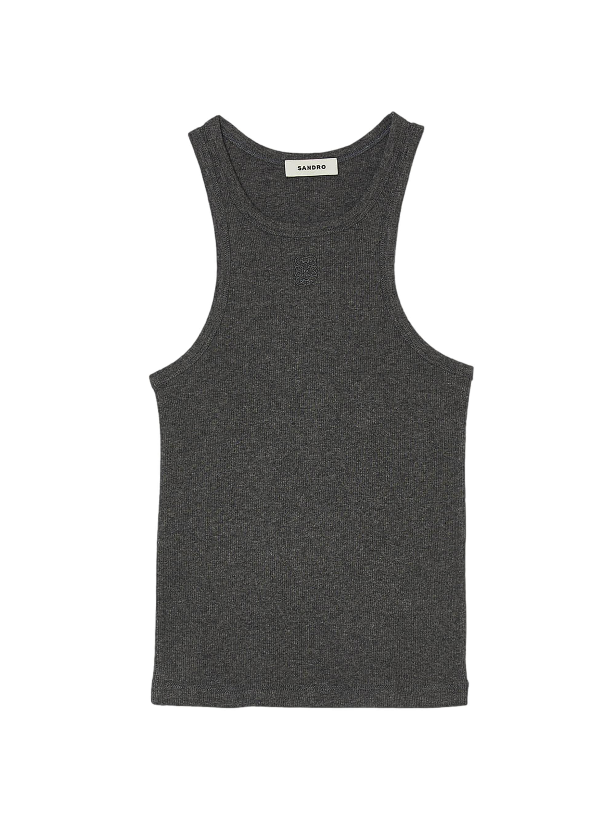 Sandro Women's Vest Top with American Armholes - Dark Grey