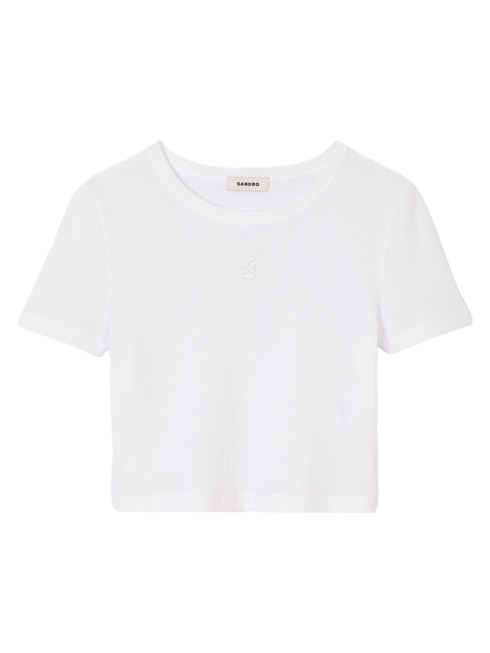 Sandro Women's Cropped T-Shirt - White