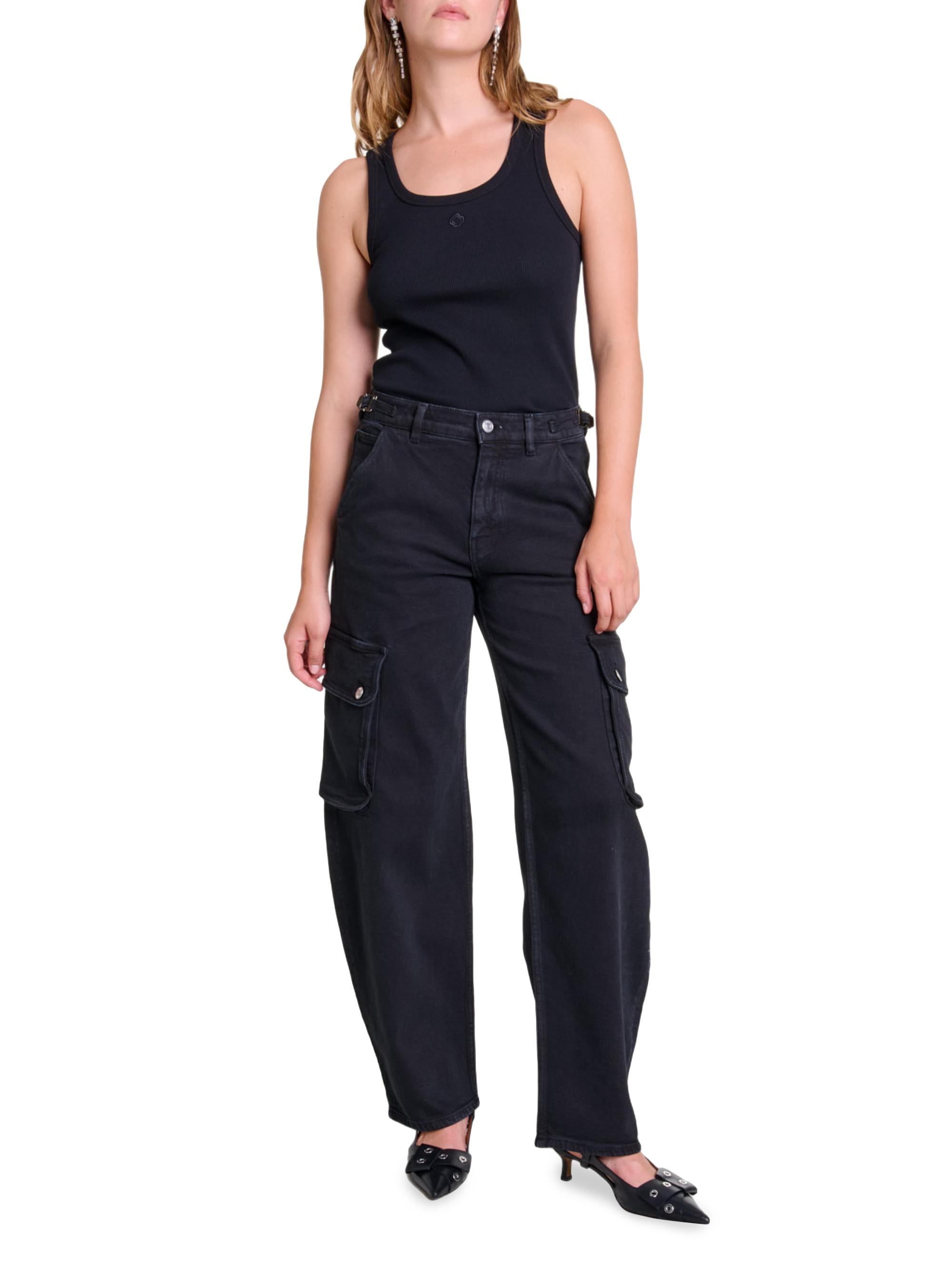 Maje Women's Rib Knit Tank Top - Black