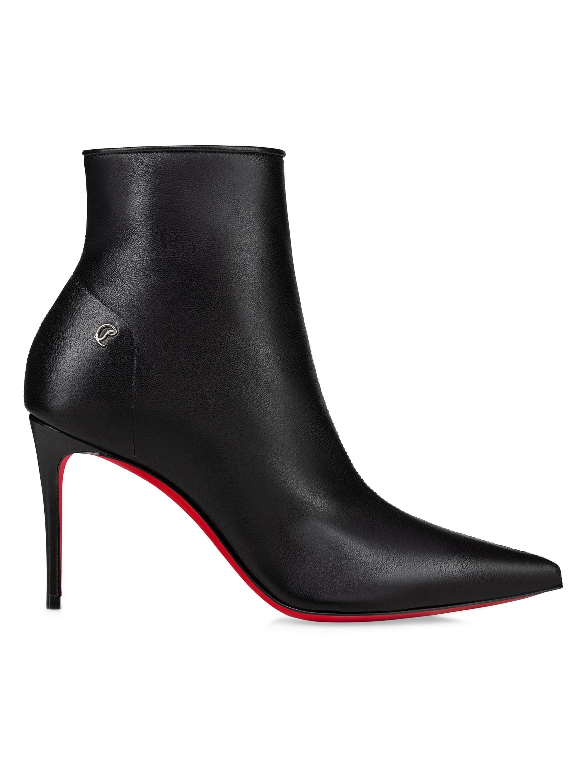 Christian Louboutin Women's Sporty Kate Booty 80MM Leather Boots - Black