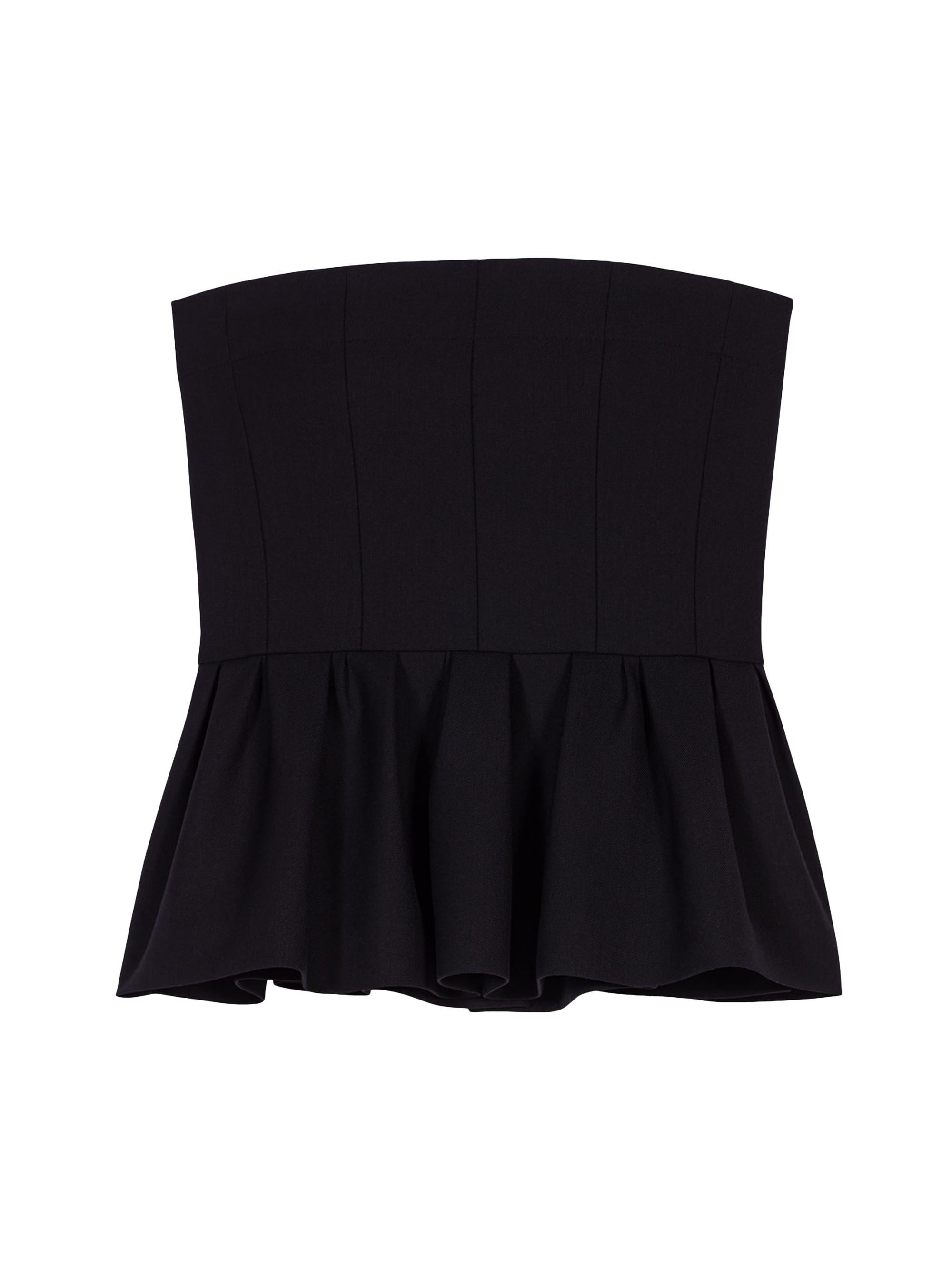 Maje Women's Bustier Top with Basque - Black