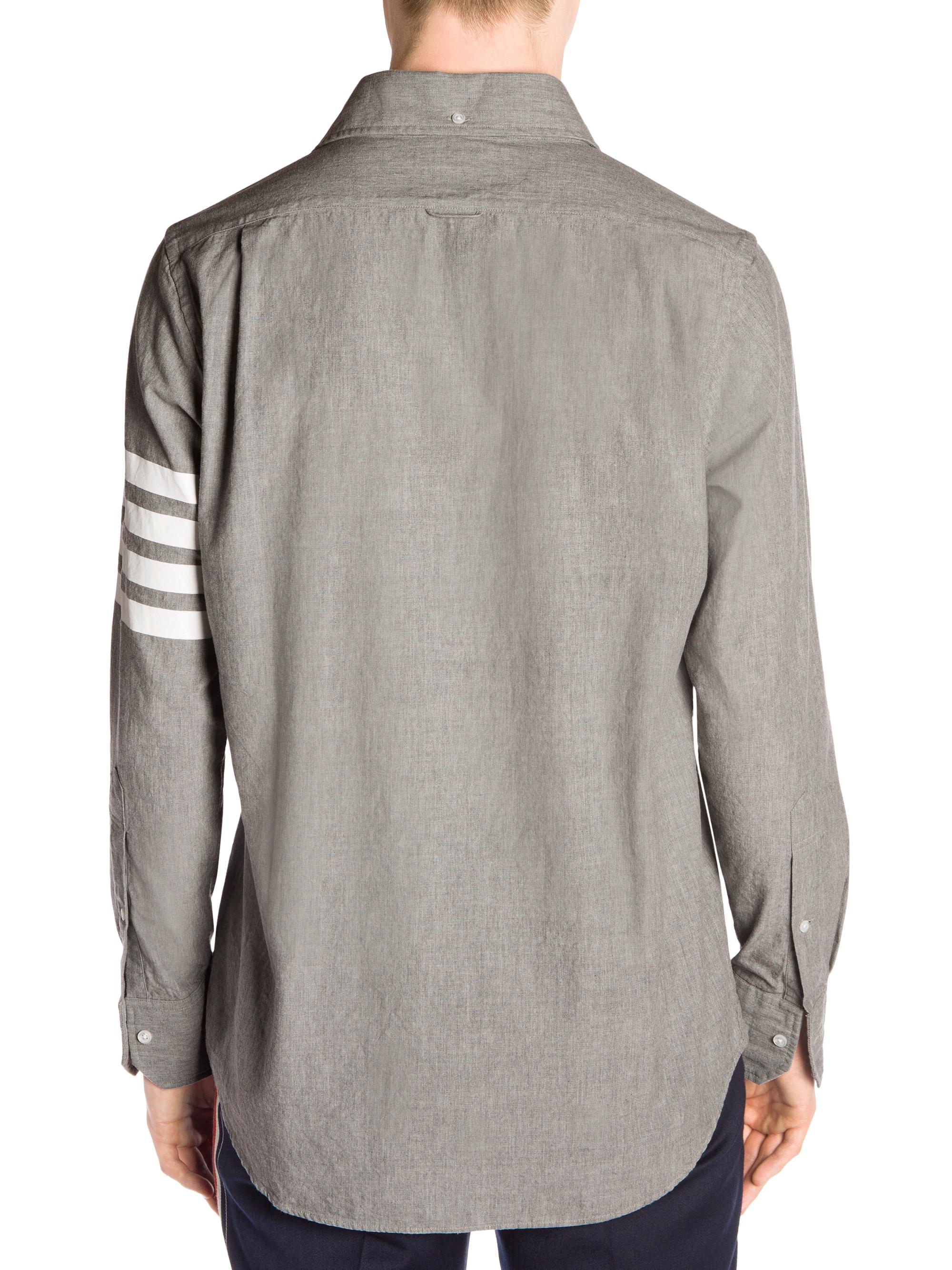 THOM BROWNE ストライプ長袖シャツ　2枚セット Thom Browne Straight-Fit Button-Down Stripe Long Sleeve Shirt