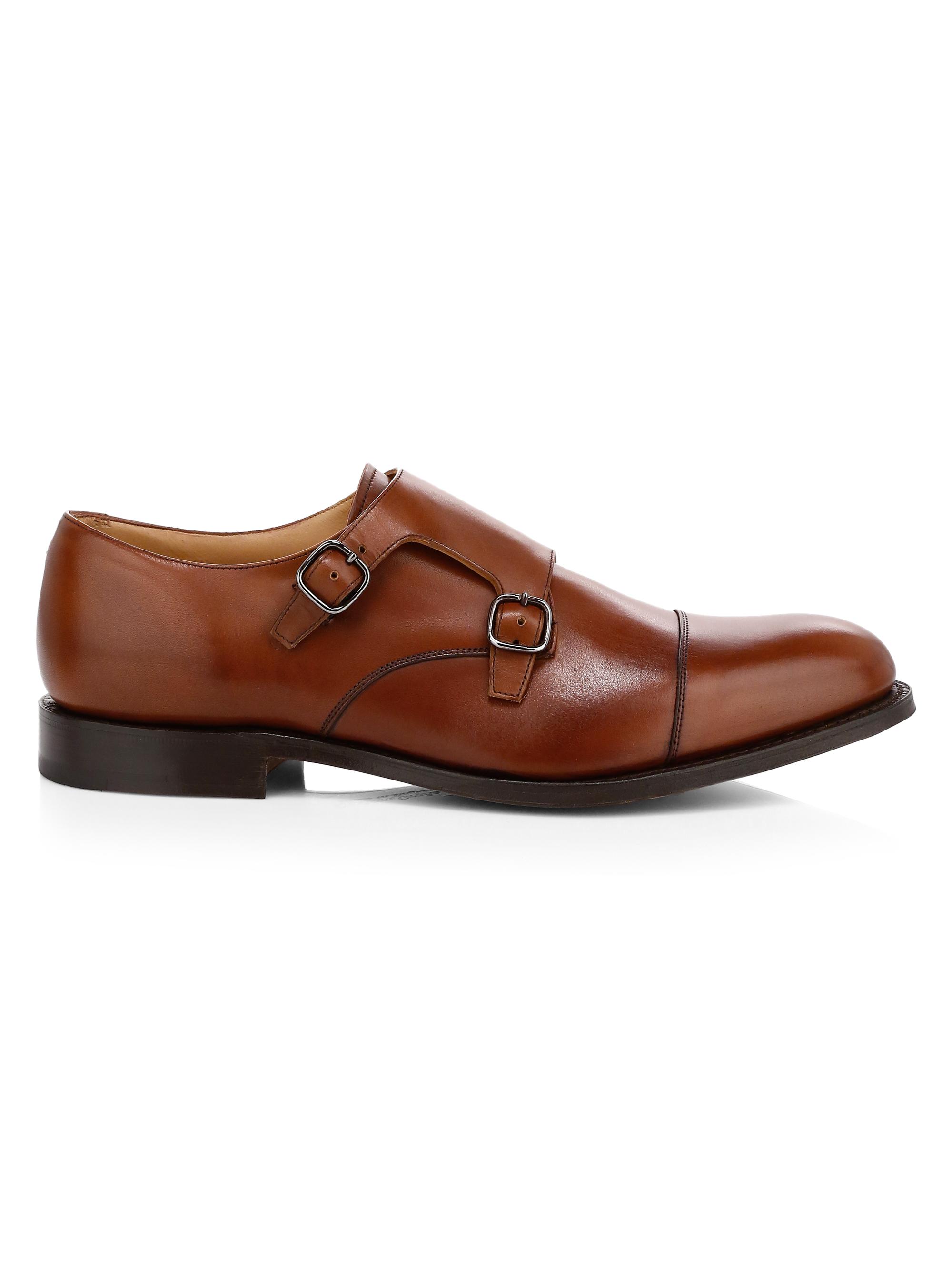 Church's Men's Detroit Monk Strap Leather Shoes - Brandy