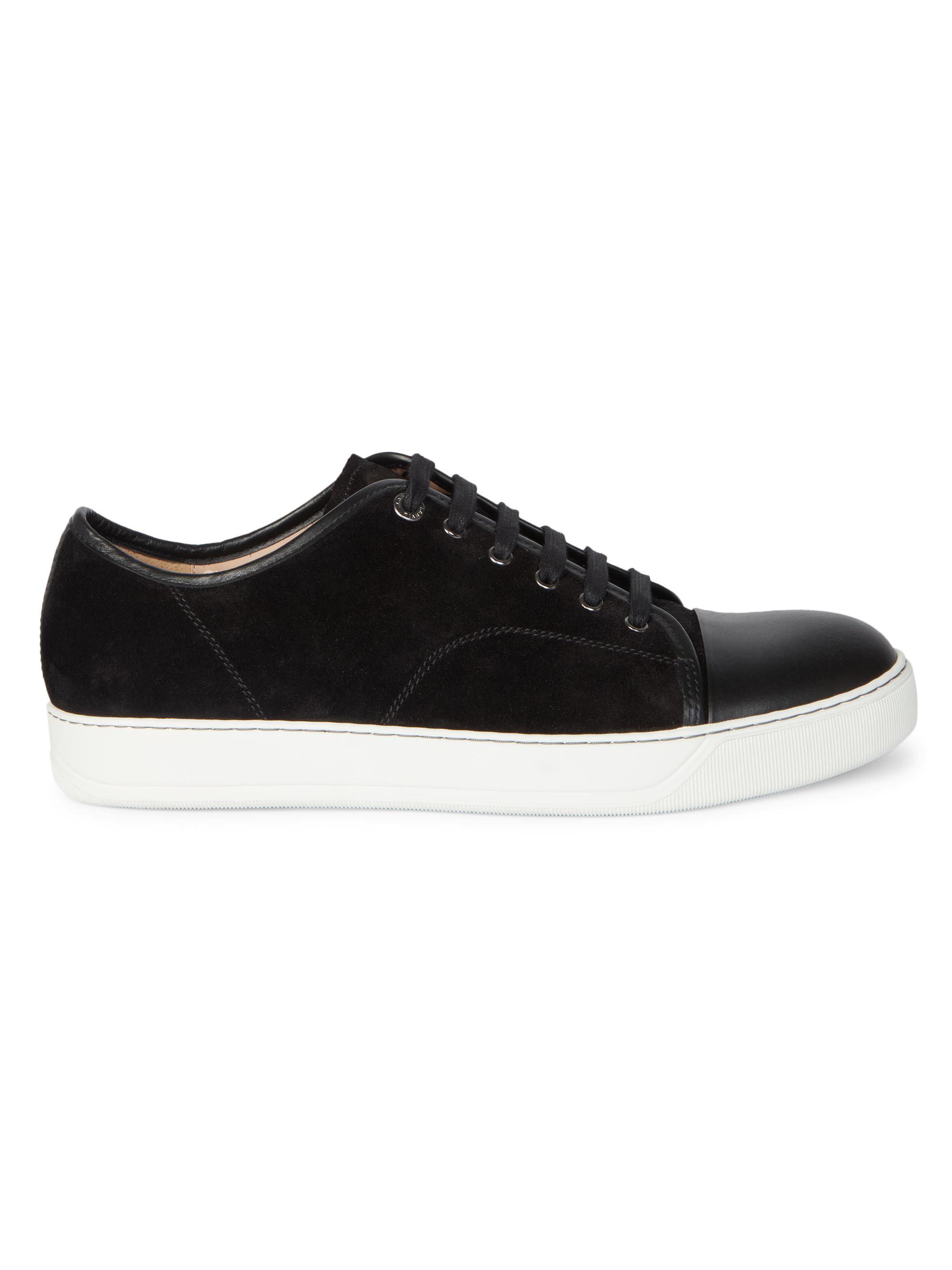 Lanvin Men's Suede Cap Toe Sneakers - Black