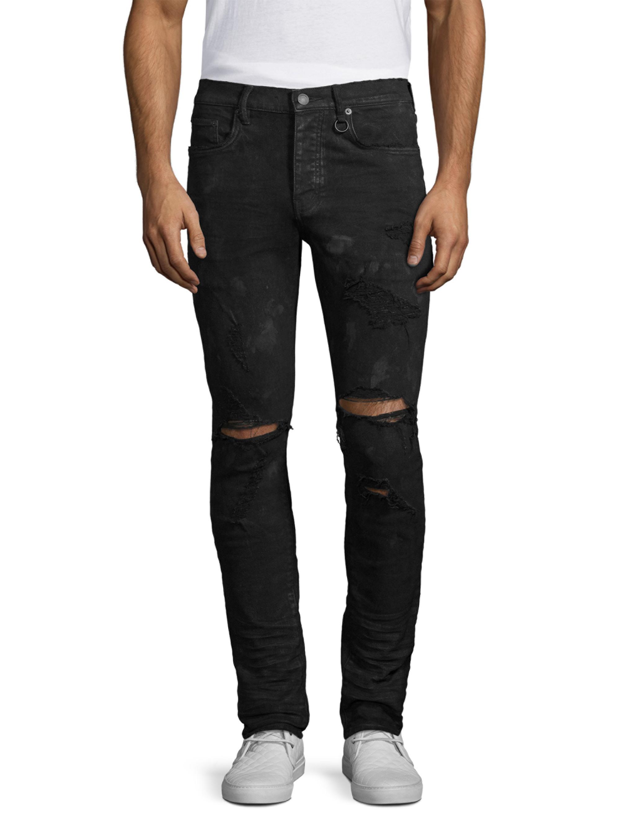 Purple Brand Stretch Destroyed Slim-Fit Jeans | Saks Fifth Avenue