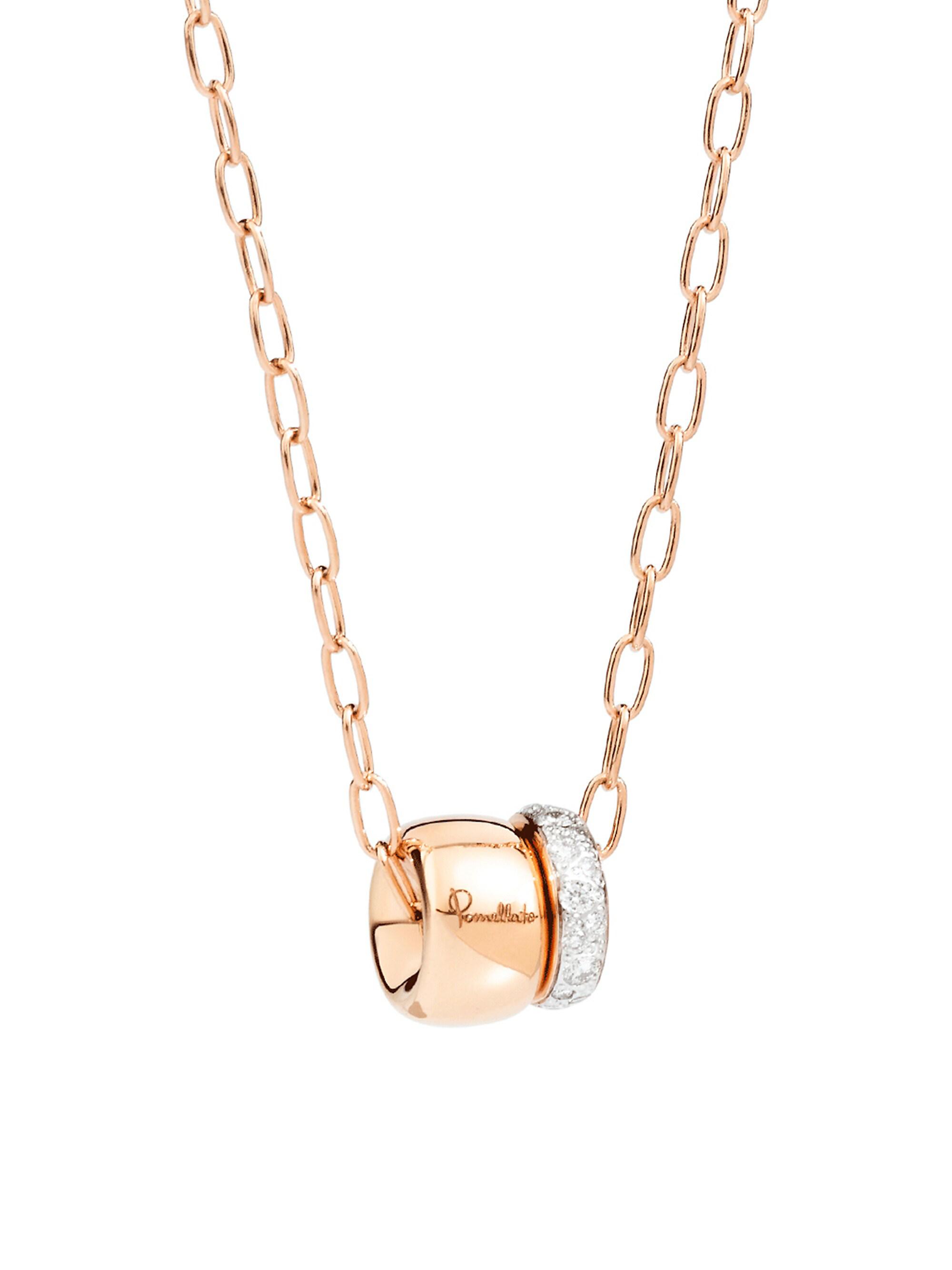 Pomellato Women's Iconica 18K Rose Gold & Diamonds Pendant Necklace - Rose Gold