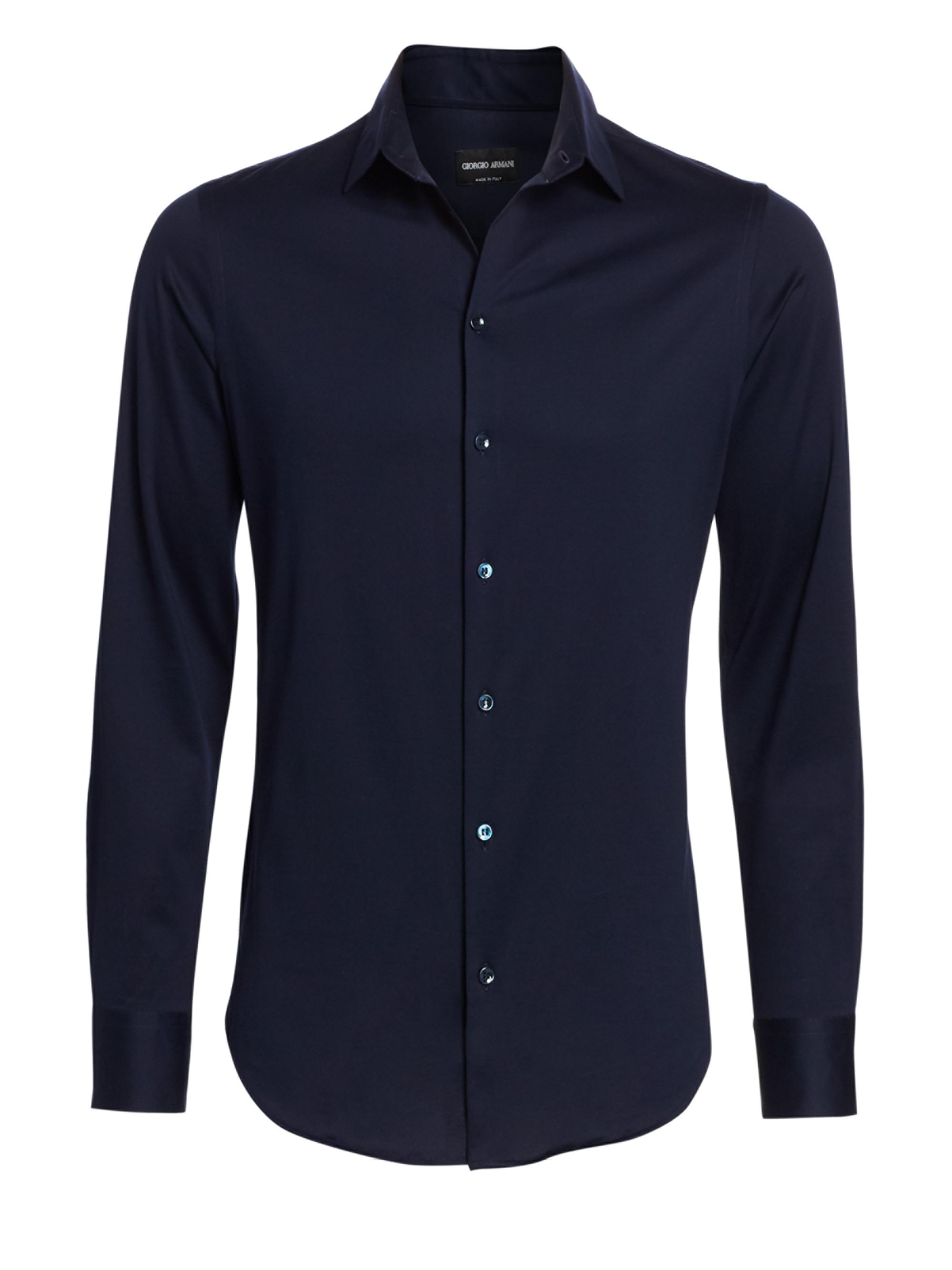 Giorgio Armani Men's Jersey Sport Shirt - Navy