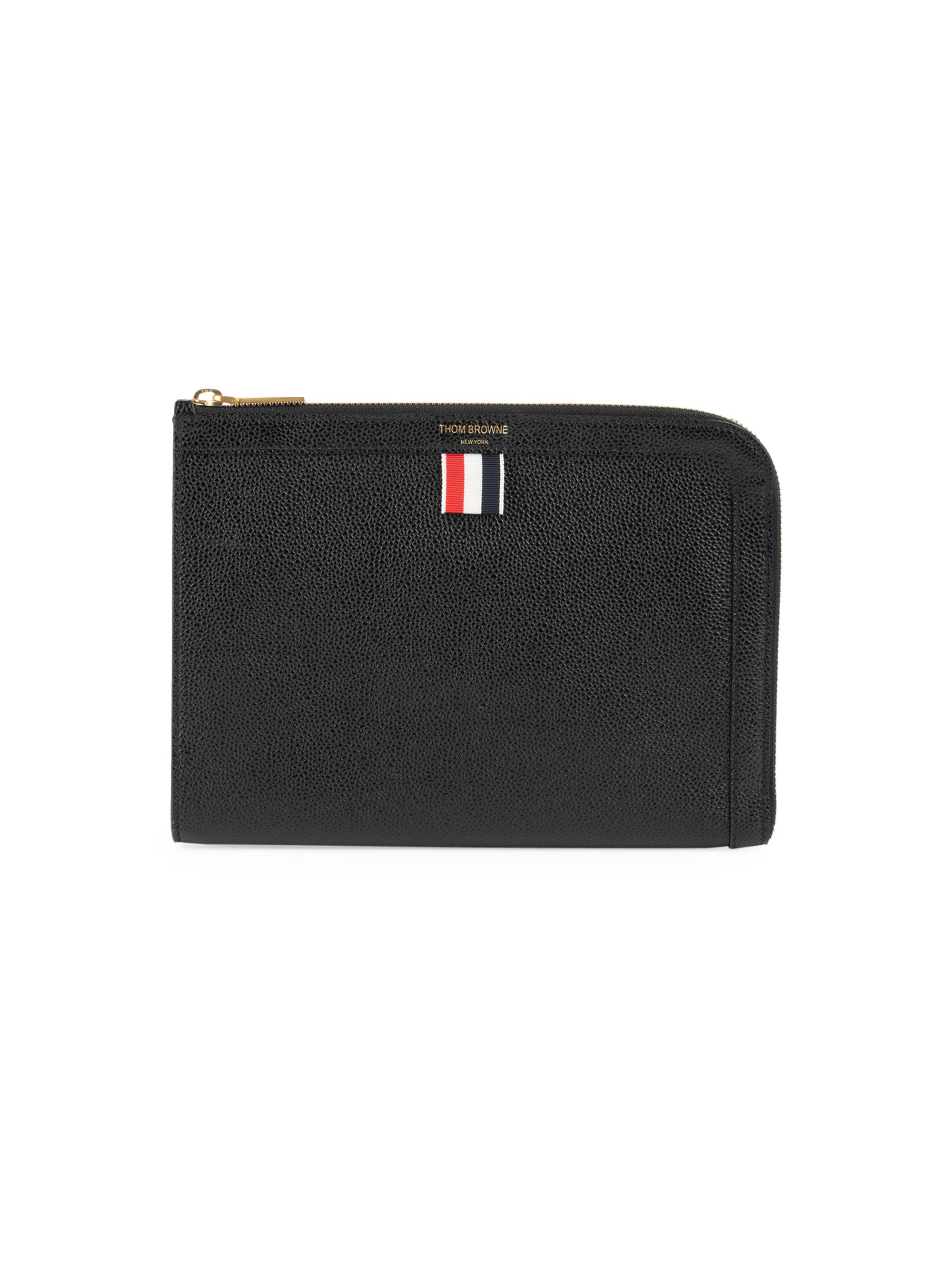 Thom Browne Men's Mini Gusset Leather Folio - Black