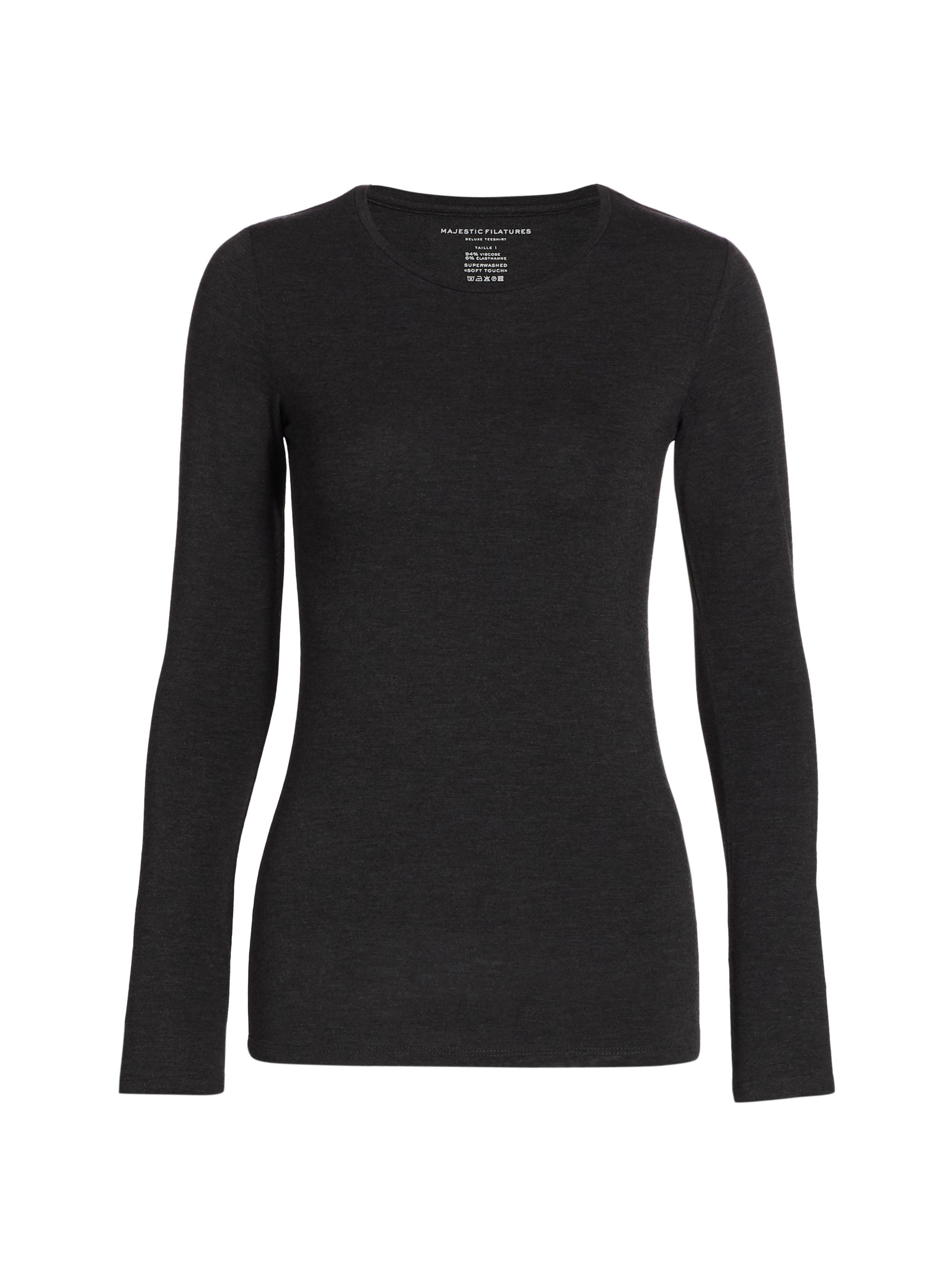Majestic Filatures Women's Soft Touch Long-Sleeve Top - Anthracite