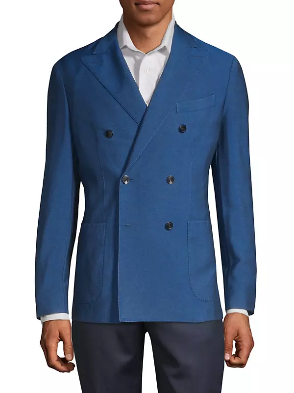 Wool & Mohair Double-Breasted Jacket