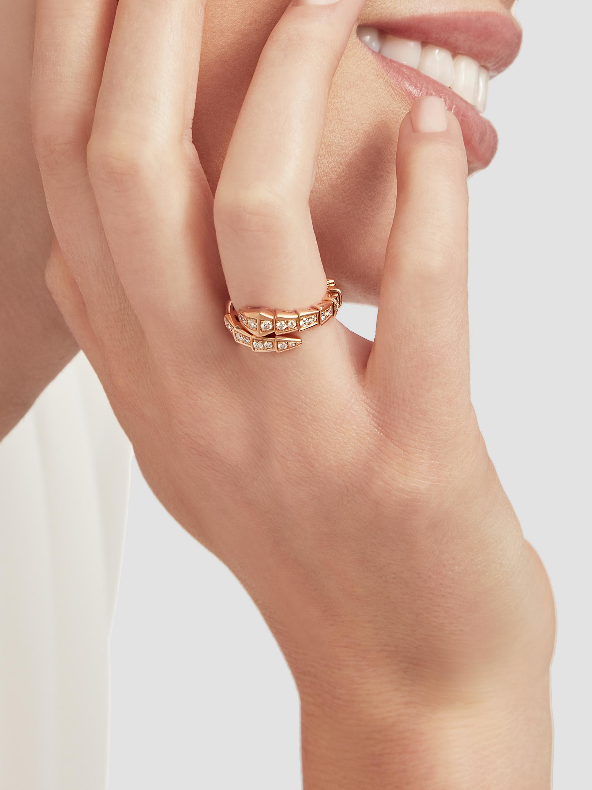 BVLGARI Women's Serpenti Viper 18K Rose Gold & Pavè Diamond Ring - Rose Gold | Thumbnail 2
