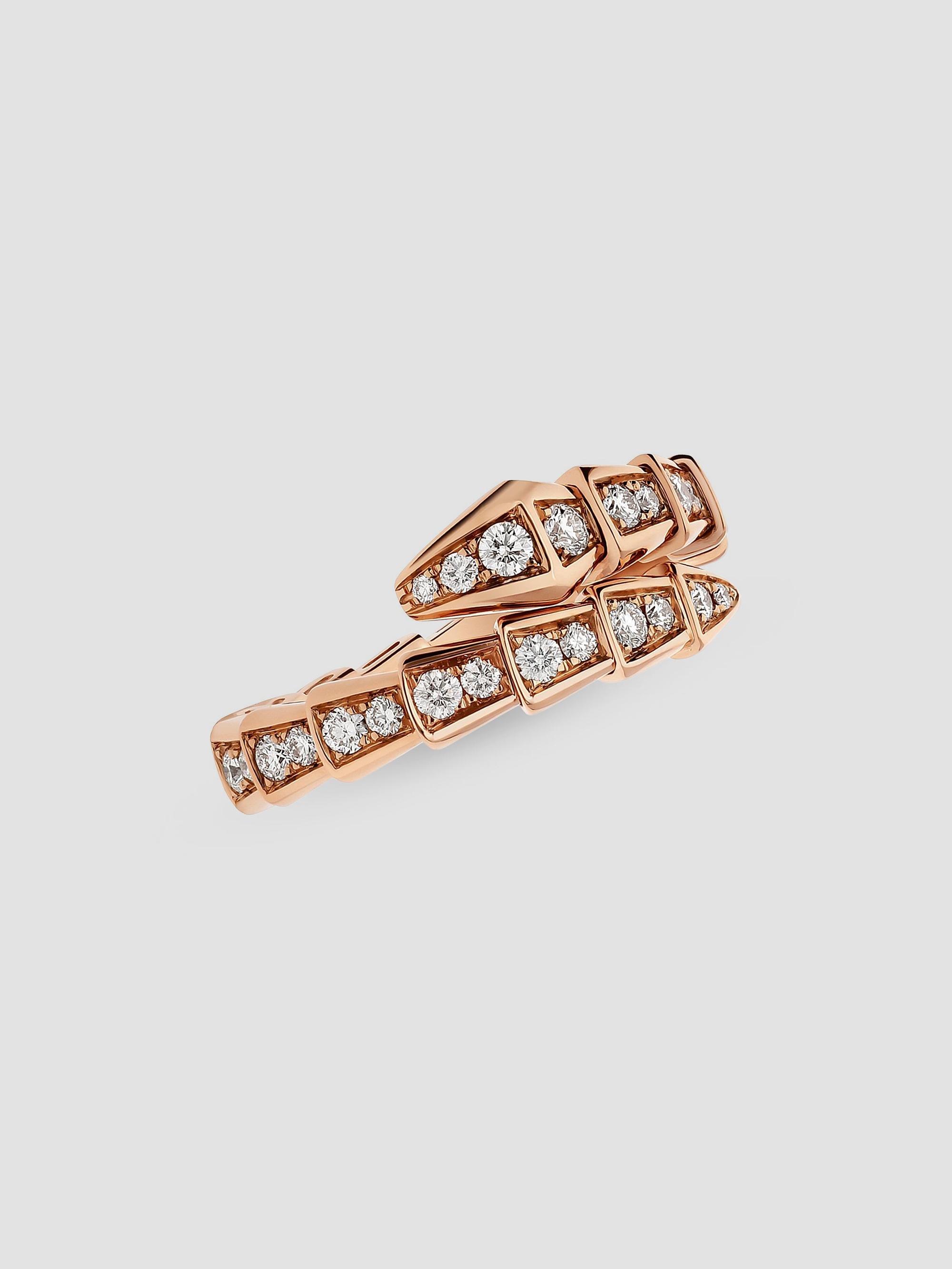 BVLGARI Women's Serpenti Viper 18K Rose Gold & Pavè Diamond Ring - Rose Gold | Thumbnail 4