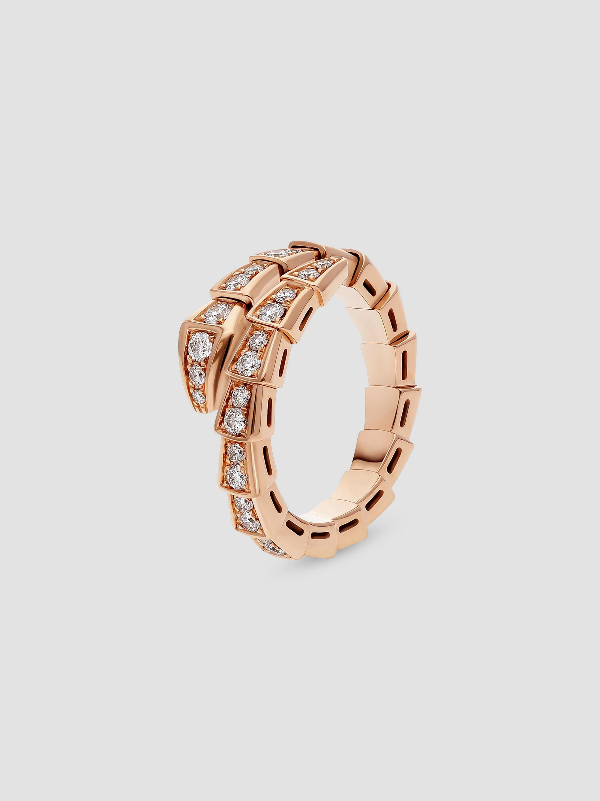 BVLGARI Women's Serpenti Viper 18K Rose Gold & Pavè Diamond Ring - Rose Gold | Thumbnail 5