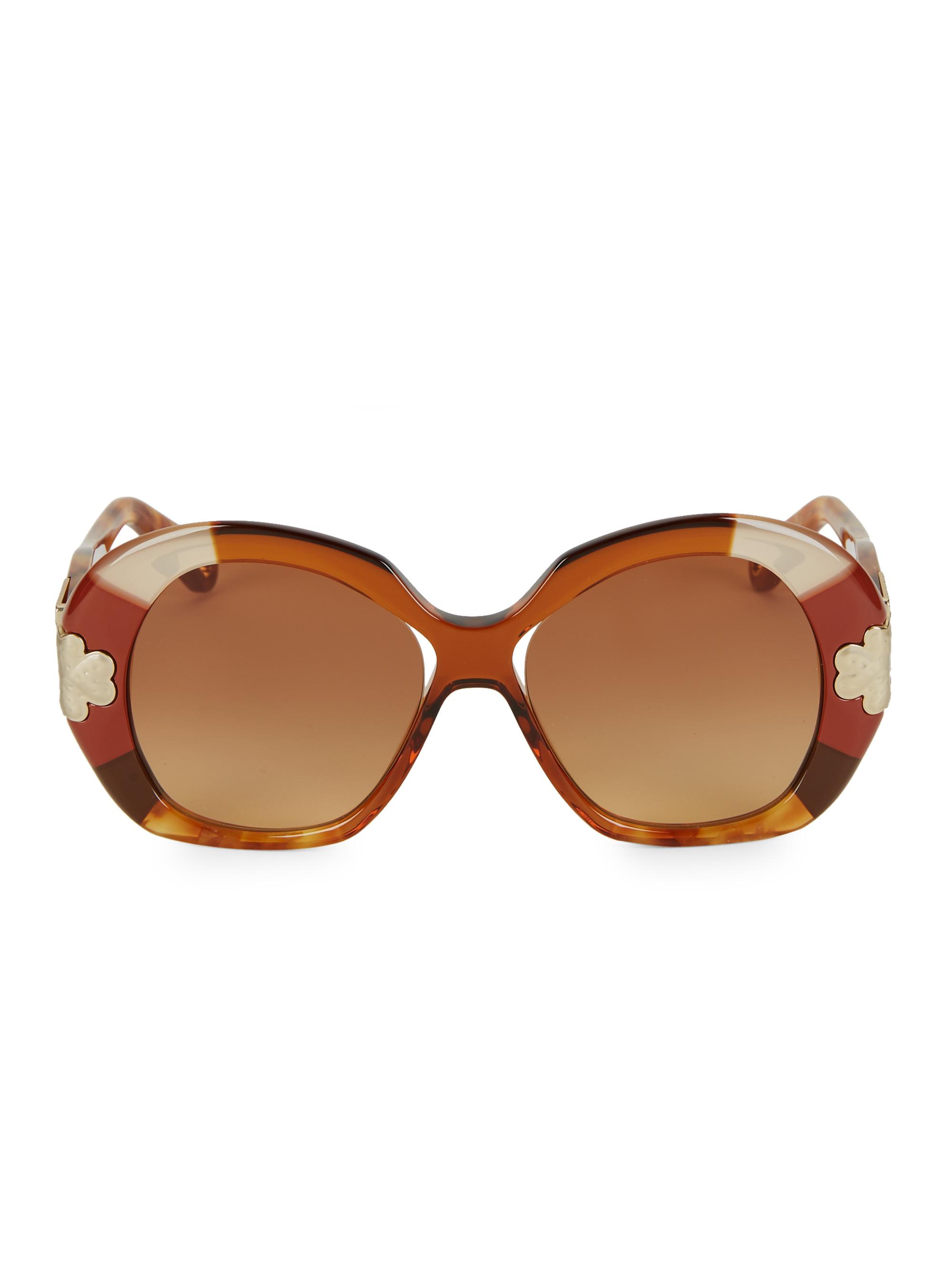 Chloé Women's Venus 54MM Round Sunglasses - Gold Patch