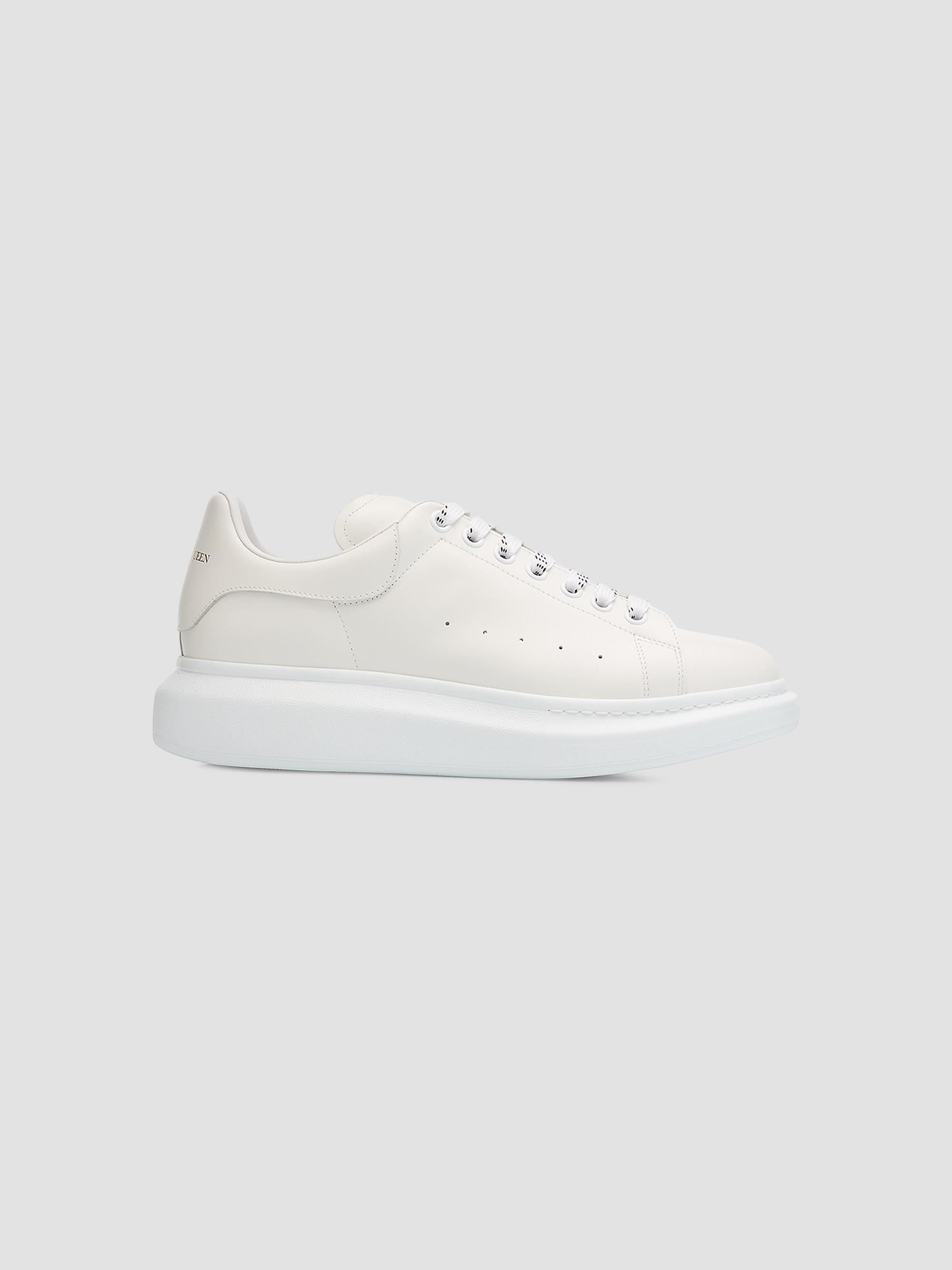 McQueen Men's Oversized Leather Platform Sneakers - White | Thumbnail 8