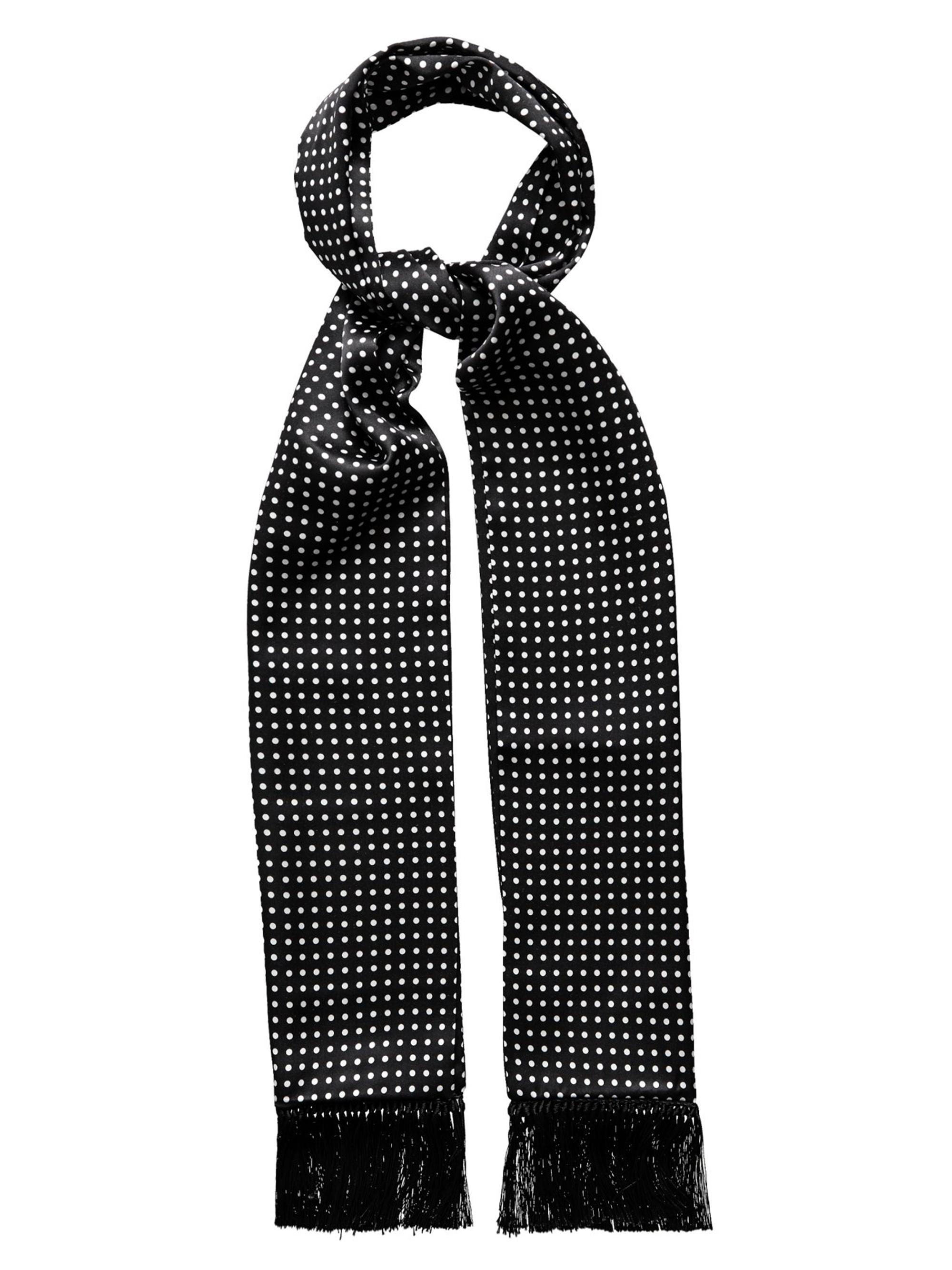 Eton Men's Polka Dot Silk Scarf - Black