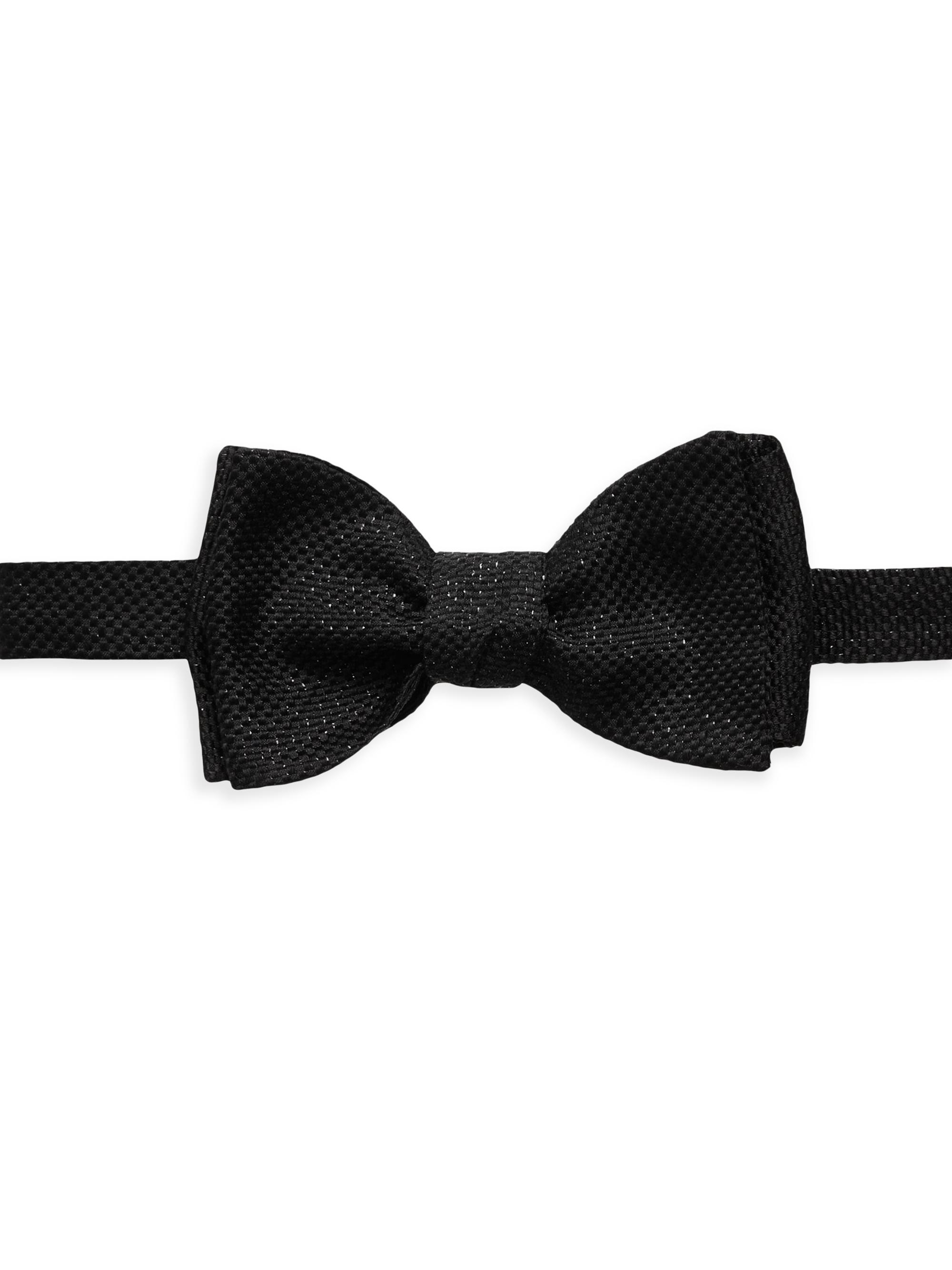 Eton Men's Lurex Silk Self-Tied Bow Tie - Black