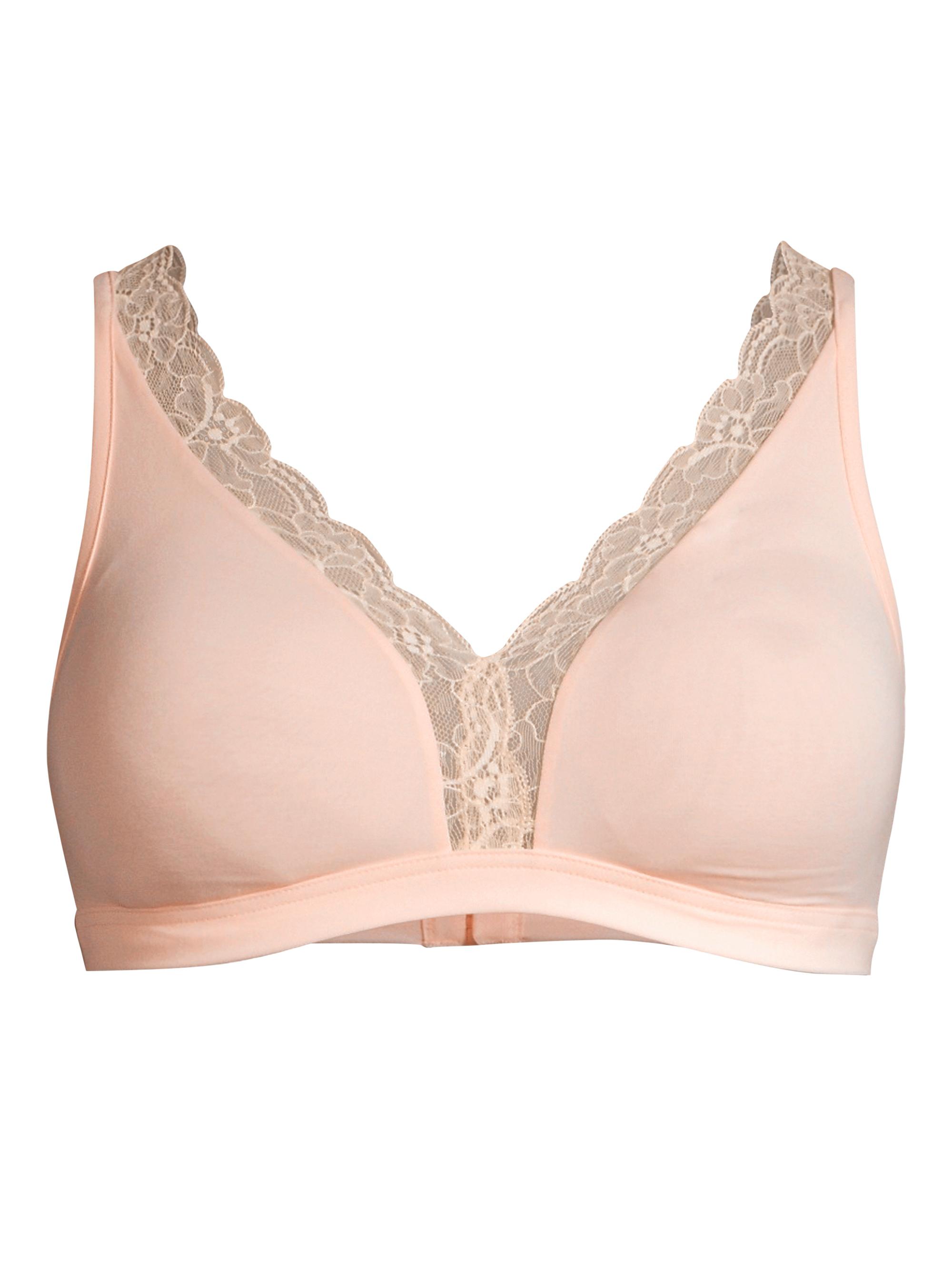 Hanro Women's Cotton Lace Soft Cup Bra - Powder