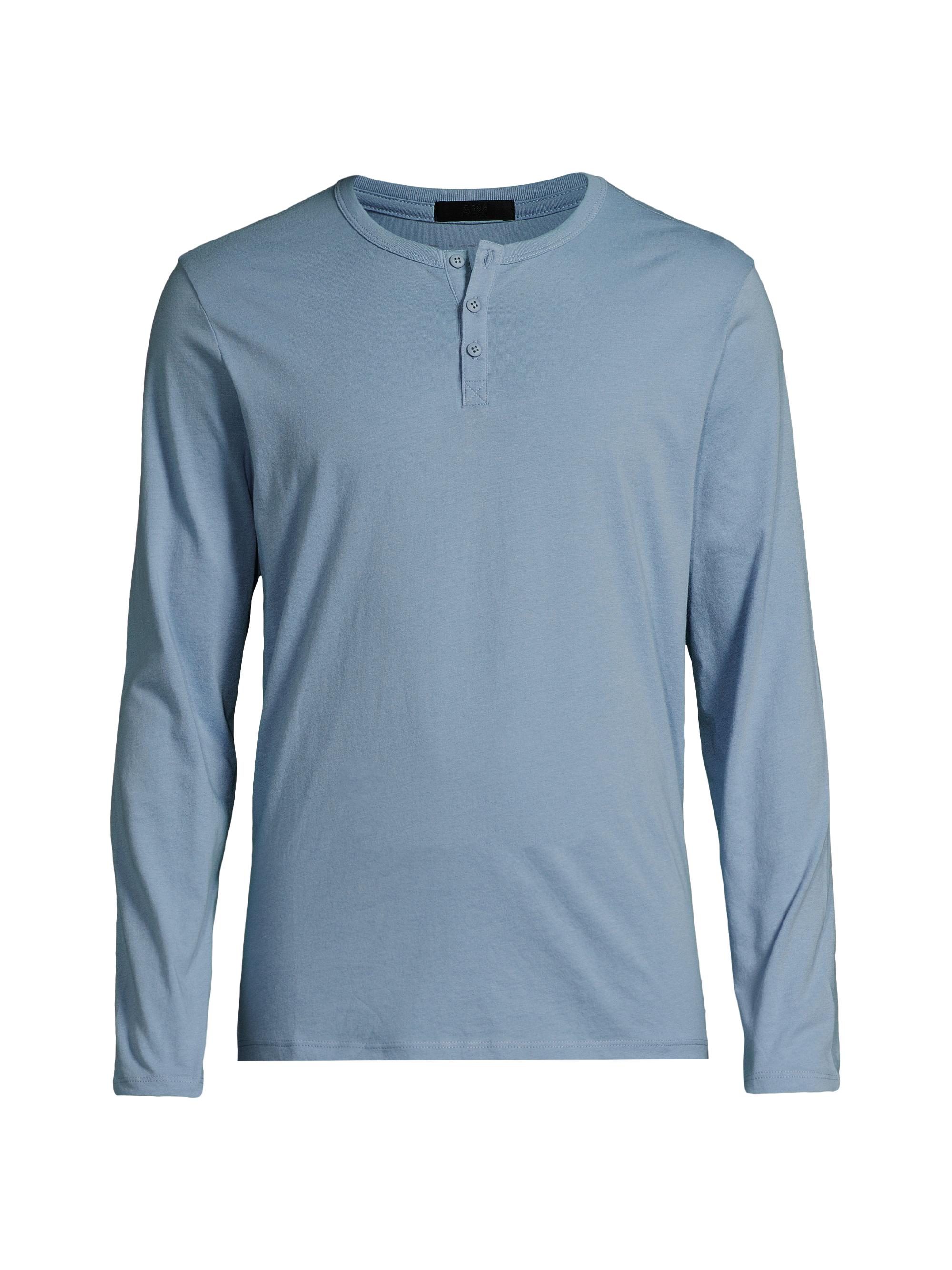 ATM Anthony Thomas Melillo Men's Cotton Henley Shirt - Hazy Blue