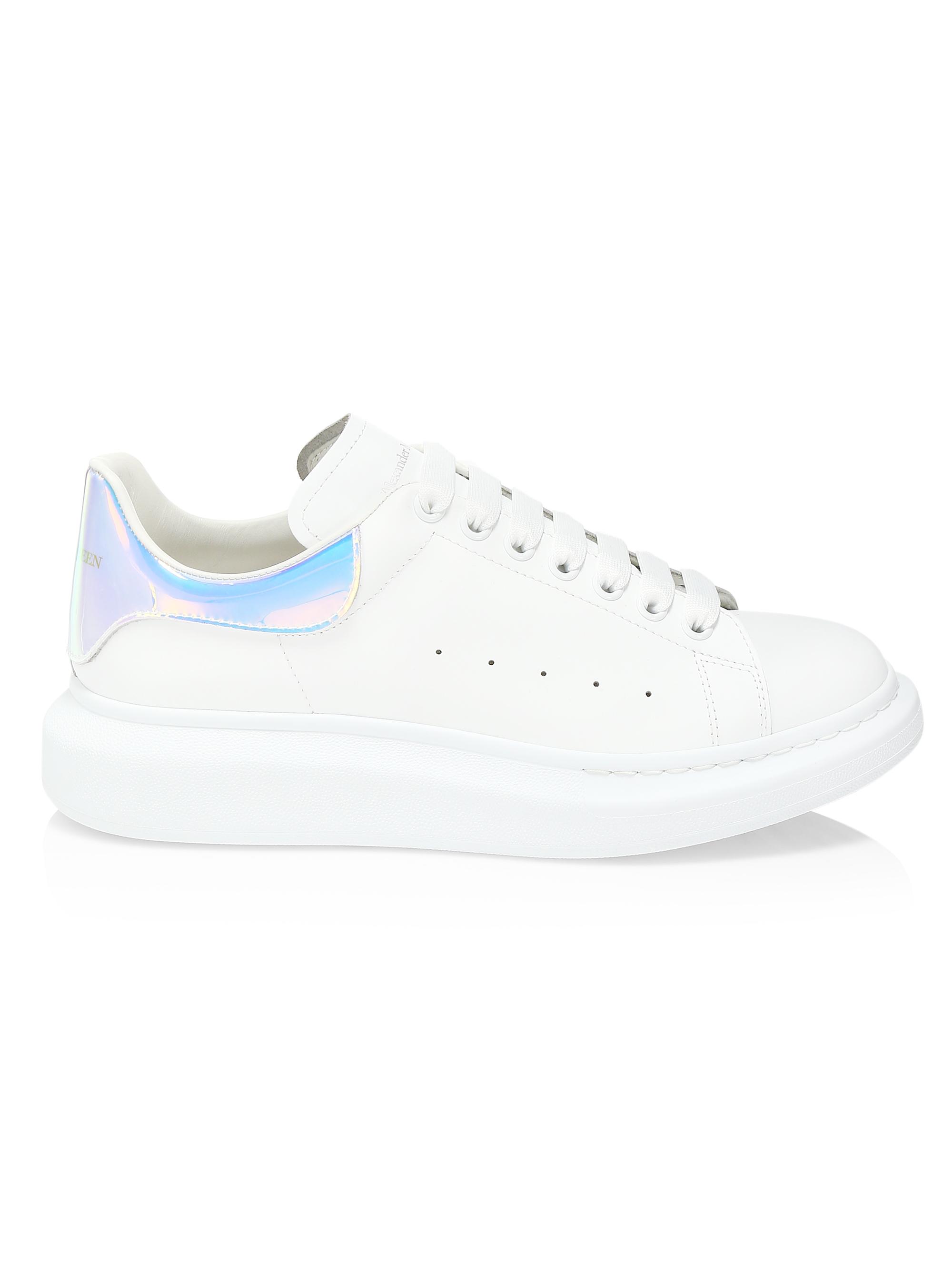 McQueen Oversized Leather Low-Top Sneakers | Saks Fifth Avenue