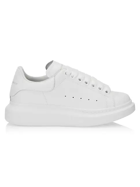 Alexander McQueen - Women's Oversized Low-top Sneakers - White - Leather - Sneakers - 6.5