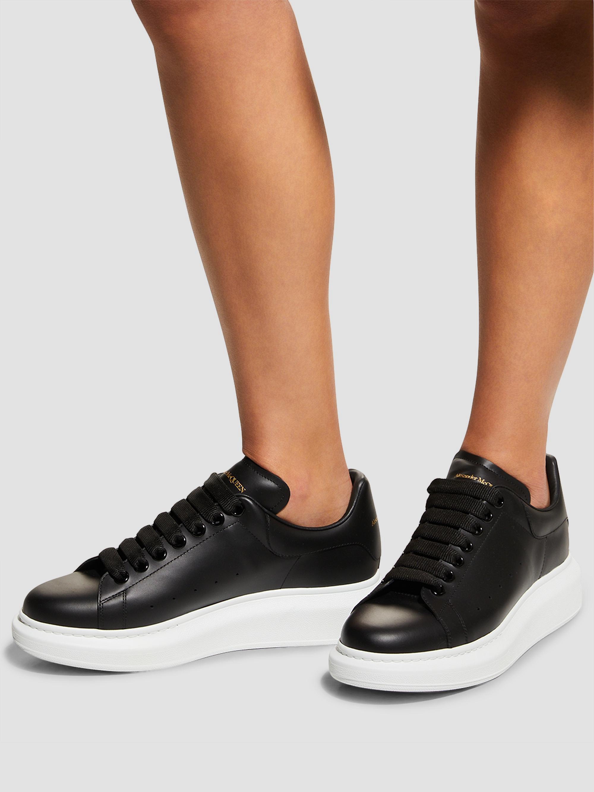 McQueen Women's Oversized Embossed Logo Leather Sneakers | Saks