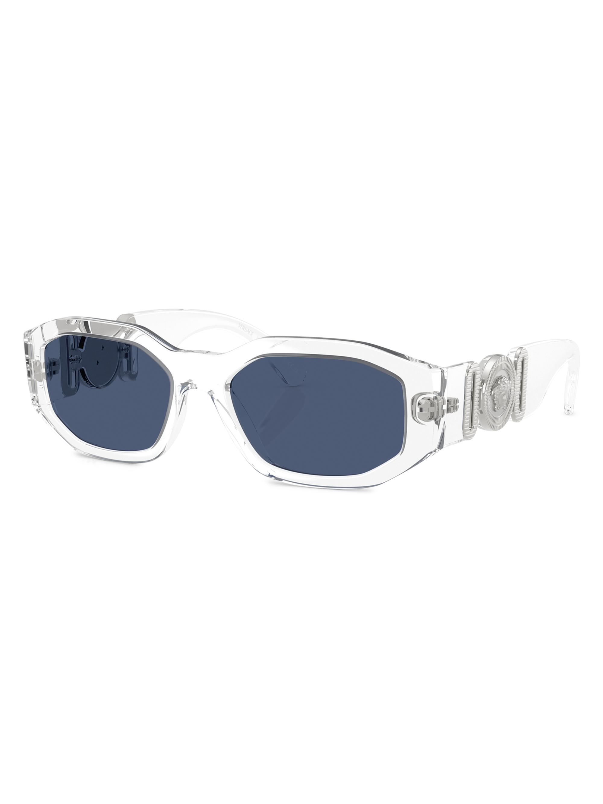 Versace Men's 53MM Medusa Detail Oval Sunglasses - Crystal | Thumbnail 6