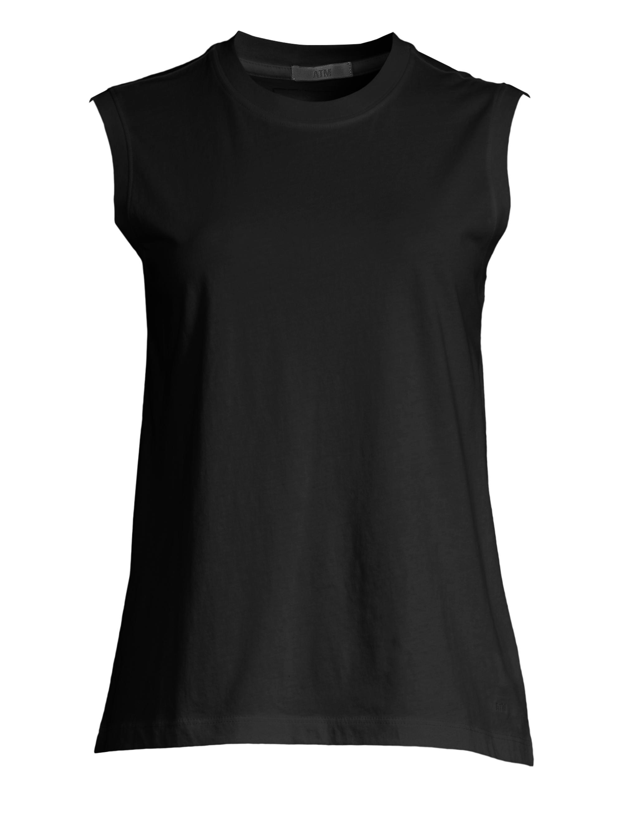 ATM Anthony Thomas Melillo Women's Classic Jersey Sleeveless Boy Tee - Black