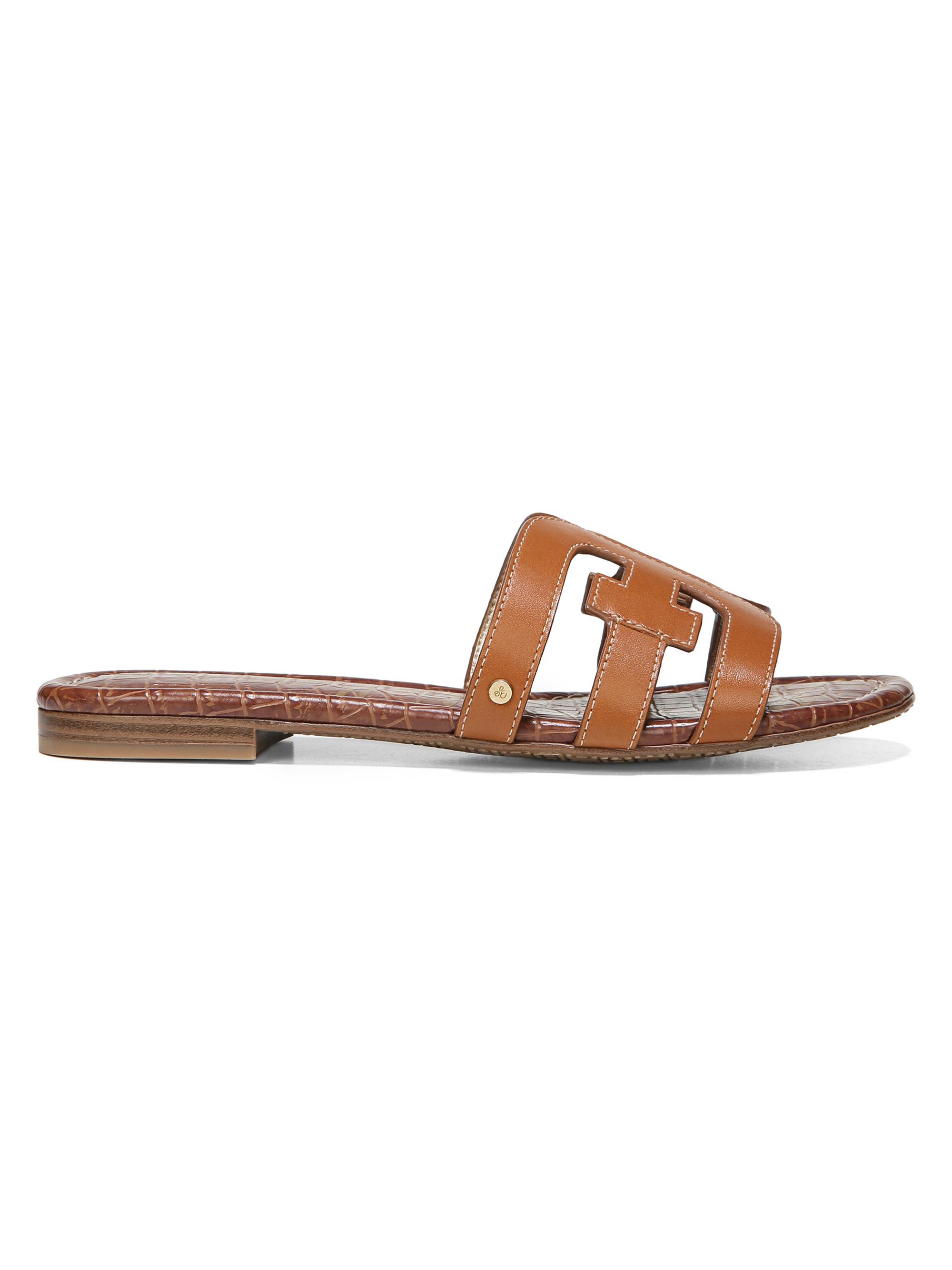 Sam Edelman Women's Bay Flat Leather Sandals - Brown