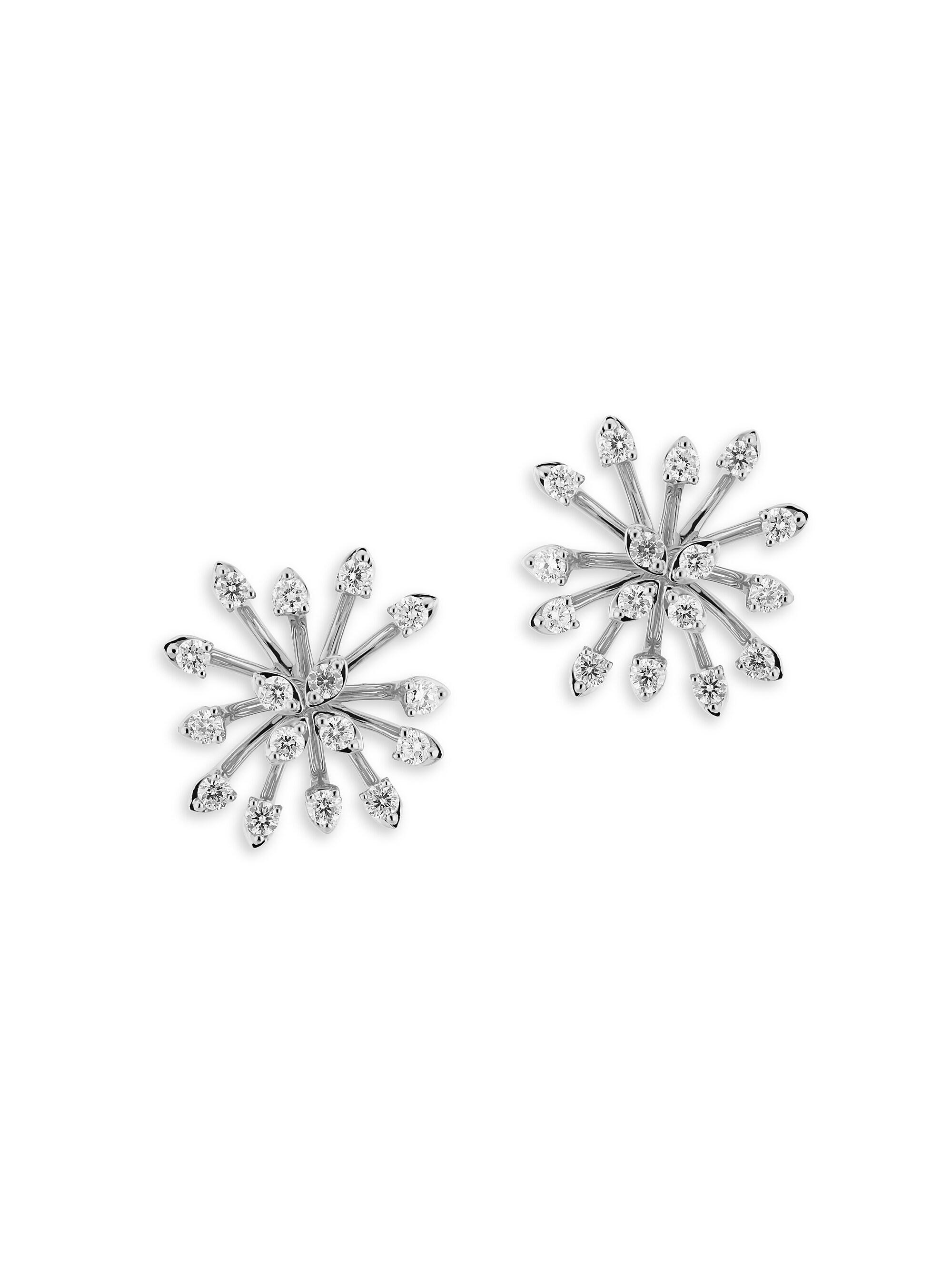 Hueb Women's Luminus 18K White Gold & Diamond Burst Earrings - White Gold