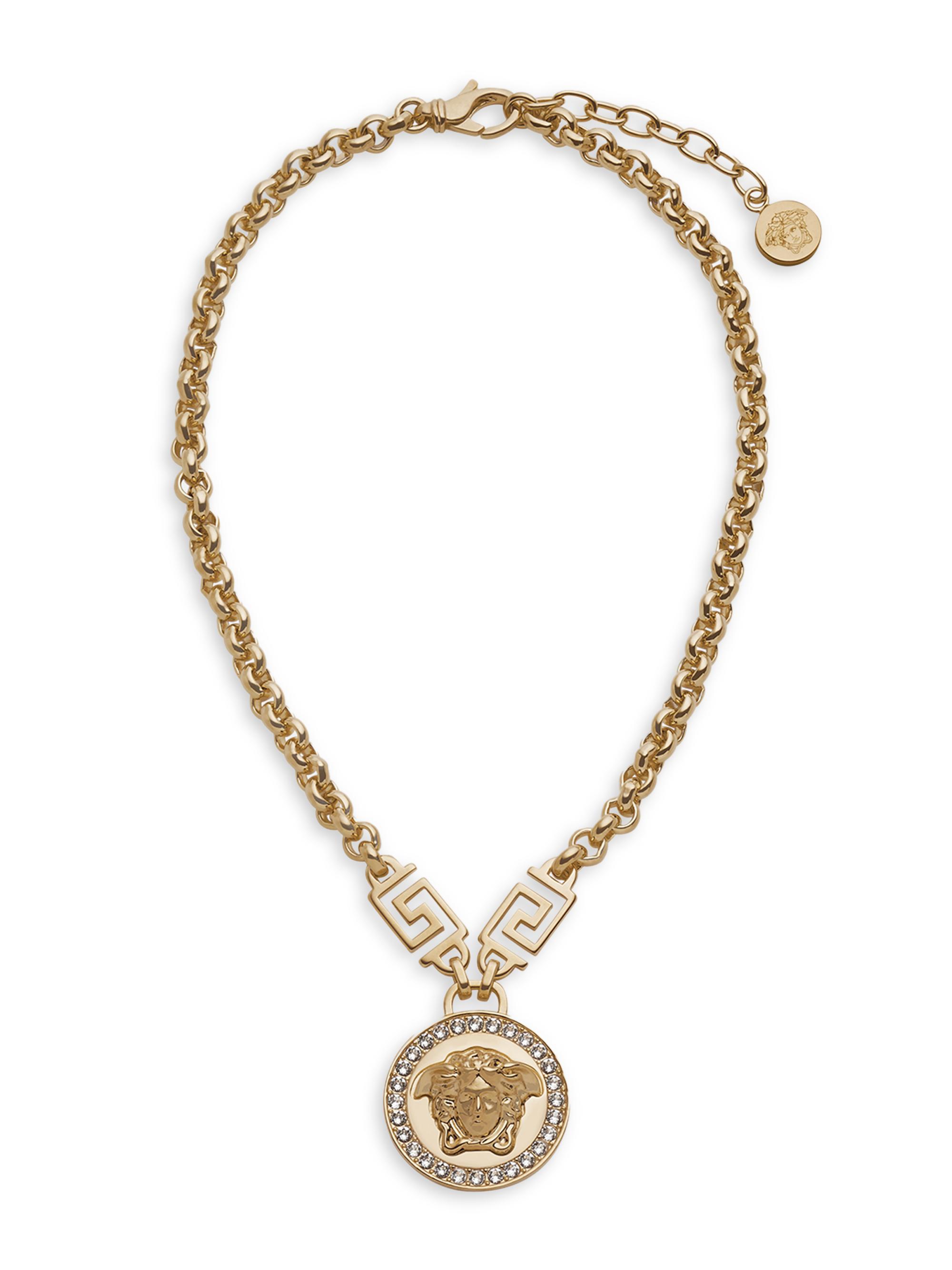 Versace Women's Goldtone & Crystal Medusa Pendant Necklace - Gold
