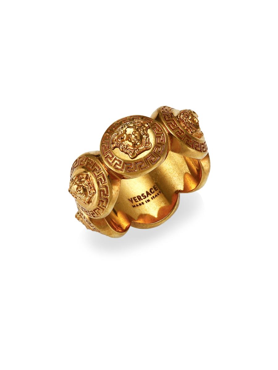 【関税＆送料込み】Versace La Medusa Crystal Ring Crystal La Medusa Ring Gold | VERSACE US