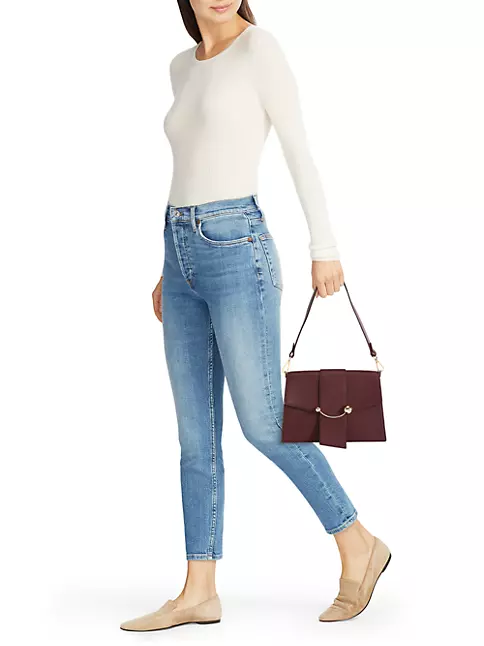 Shop Strathberry Crescent Leather Shoulder Bag