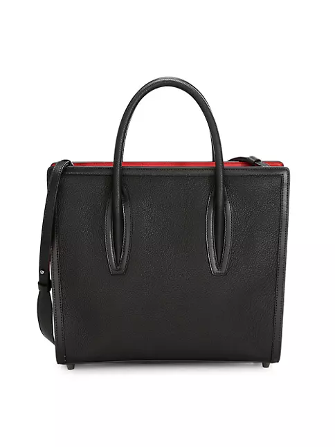 Paloma Medium Leather Tote Bag in Black - Christian Louboutin