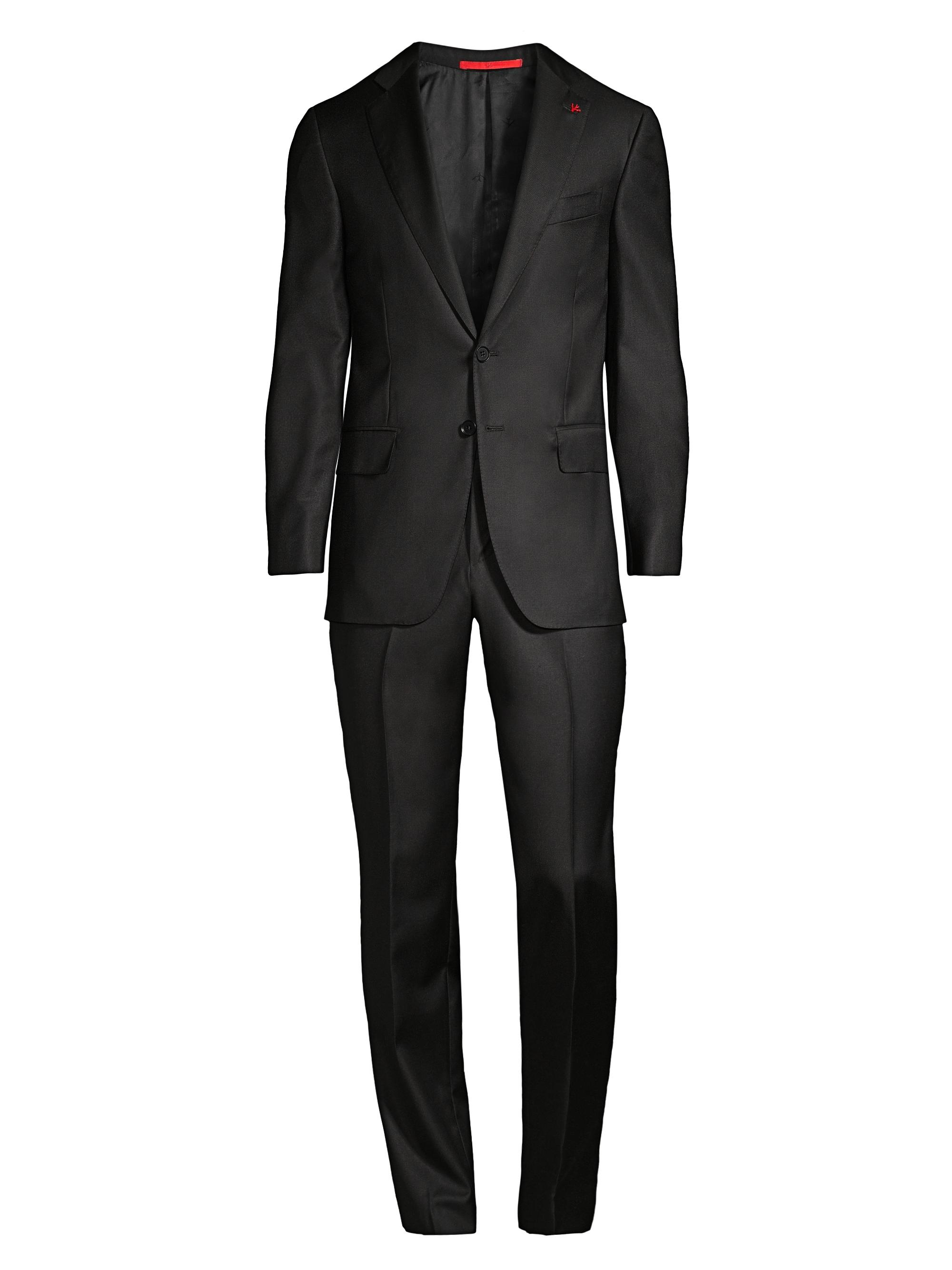 Isaia Men's New Sanita Basic Wool Suit - Black