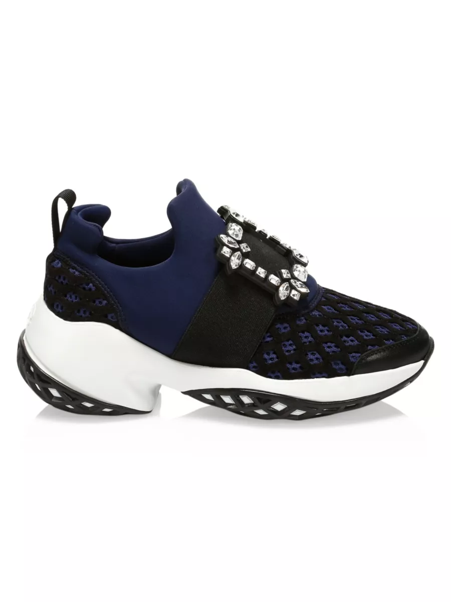 Shop Roger Vivier Viv Run Strass Buckle Sneakers | Saks Shop Roger Vivier Viv Run Strass Buckle Sneakers | Saks