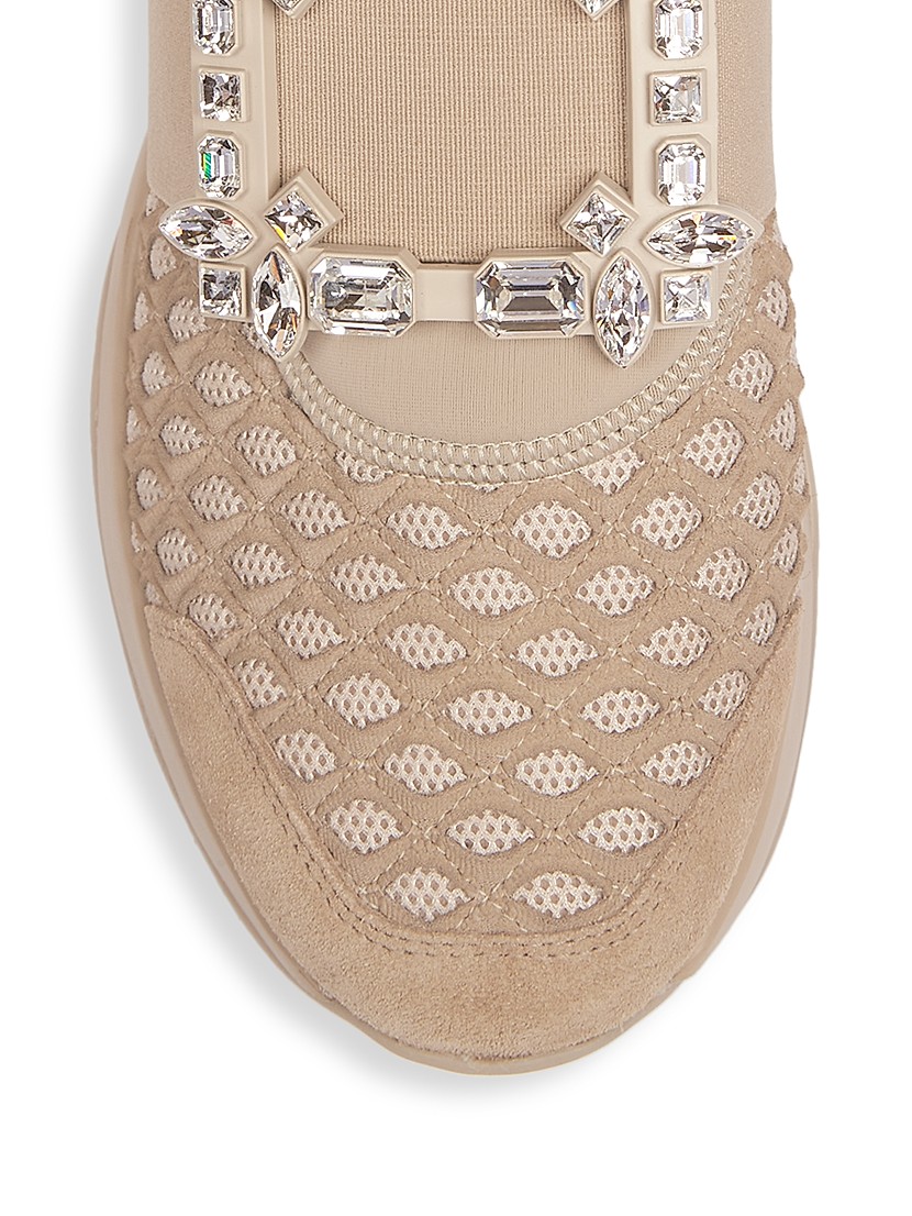 Shop Roger Vivier Viv Run Strass Buckle Sneakers | Saks Shop Roger Vivier Viv Run Strass Buckle Sneakers | Saks