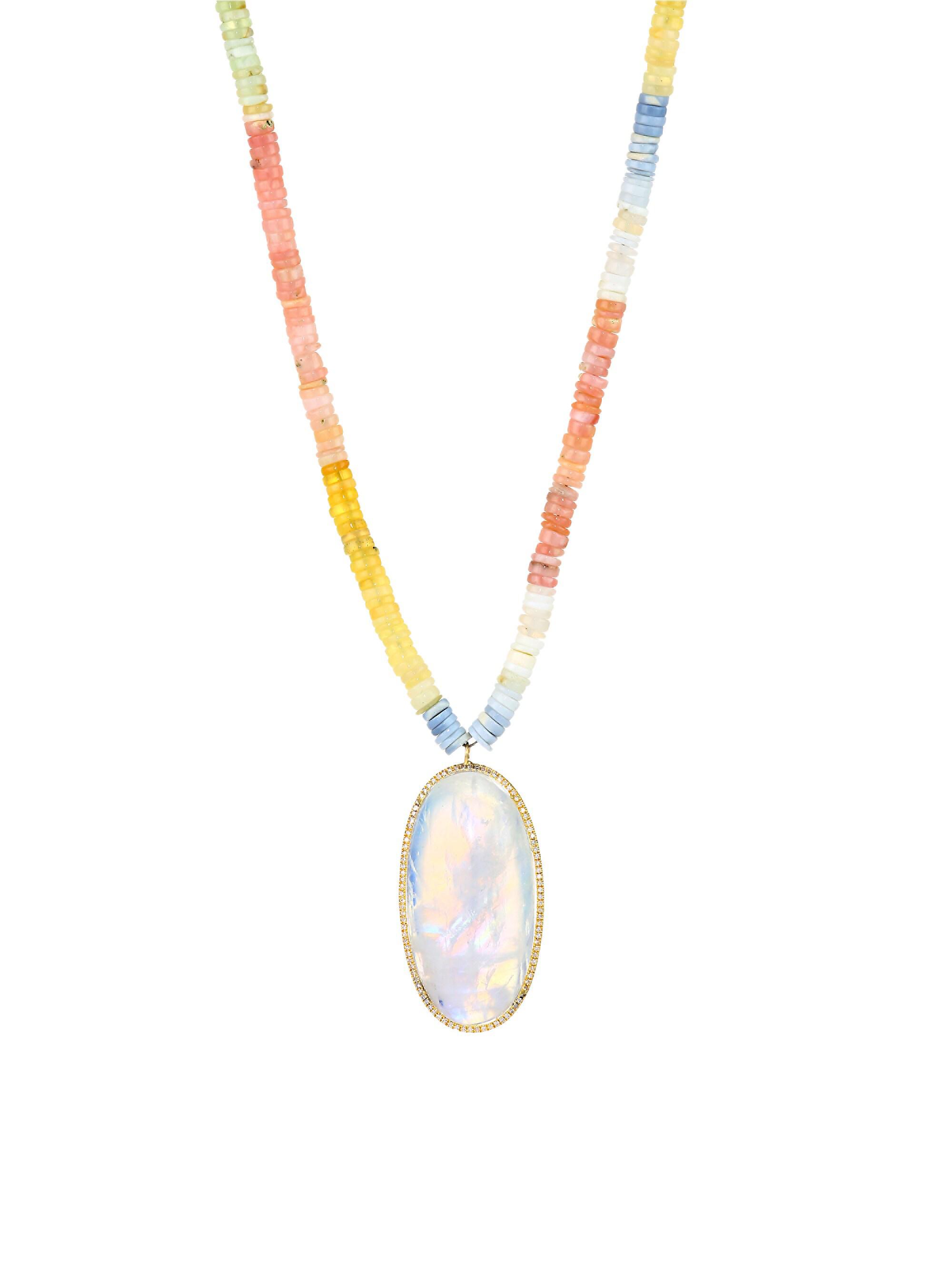 Meira T Women's 14K Yellow Gold & Multi-Gemstone Beaded Pendant Necklace