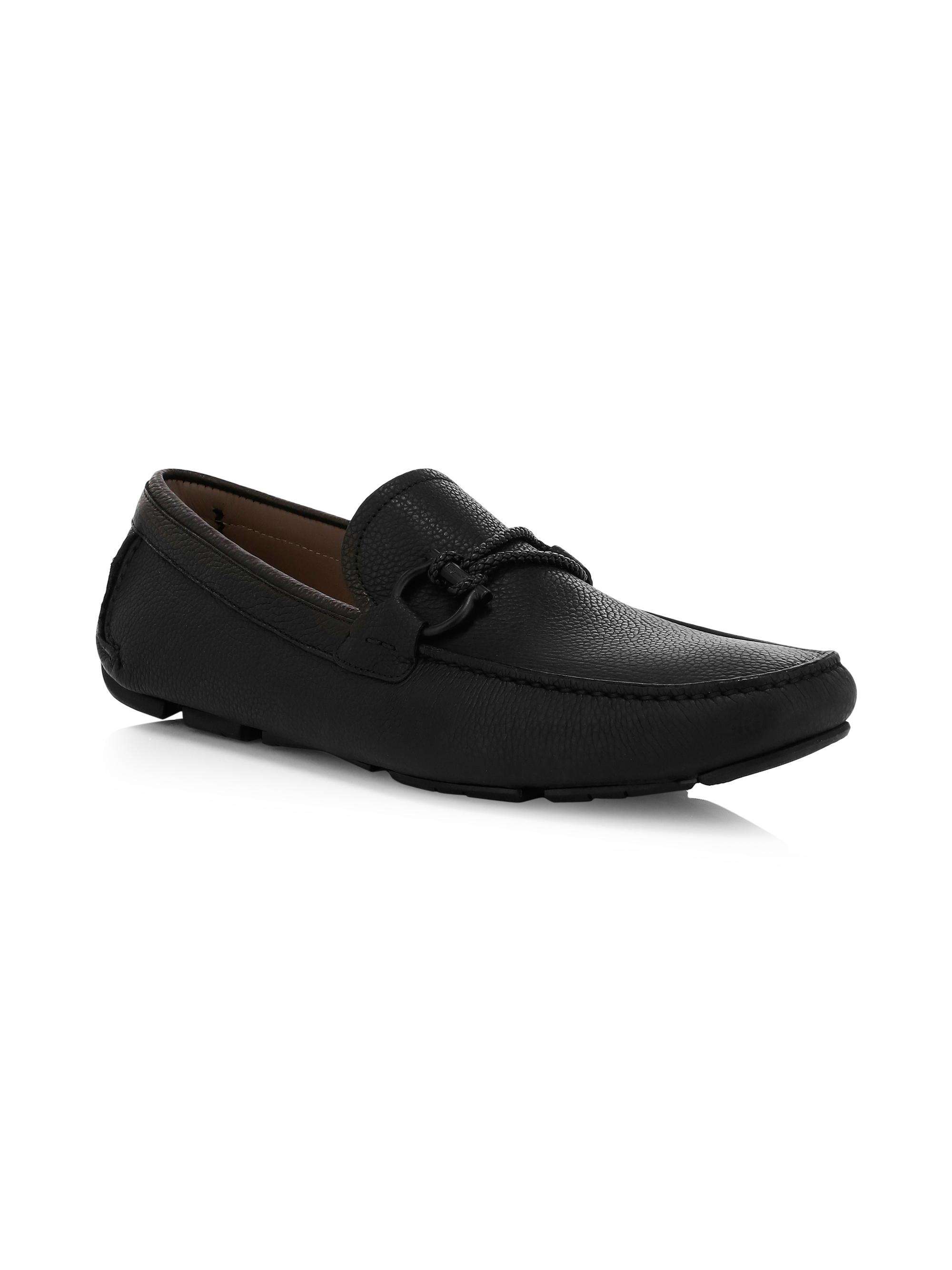 FERRAGAMO Front Buckle Leather Driver Loafers | Saks Fifth  display picture 2