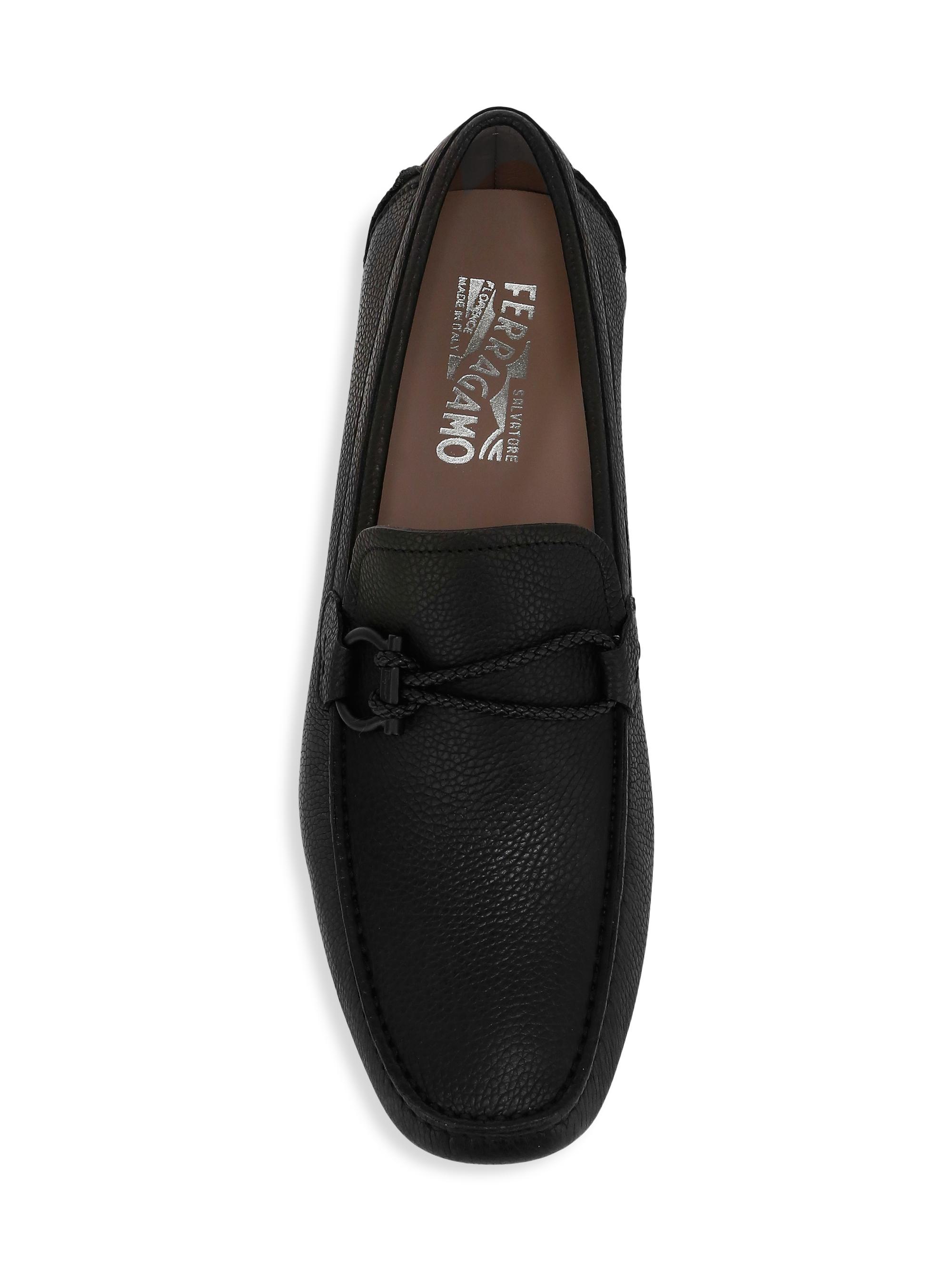 Ferragamo Front Buckle Leather Driver Loafers Gancini ornament driver - Men | Ferragamo main image 4
