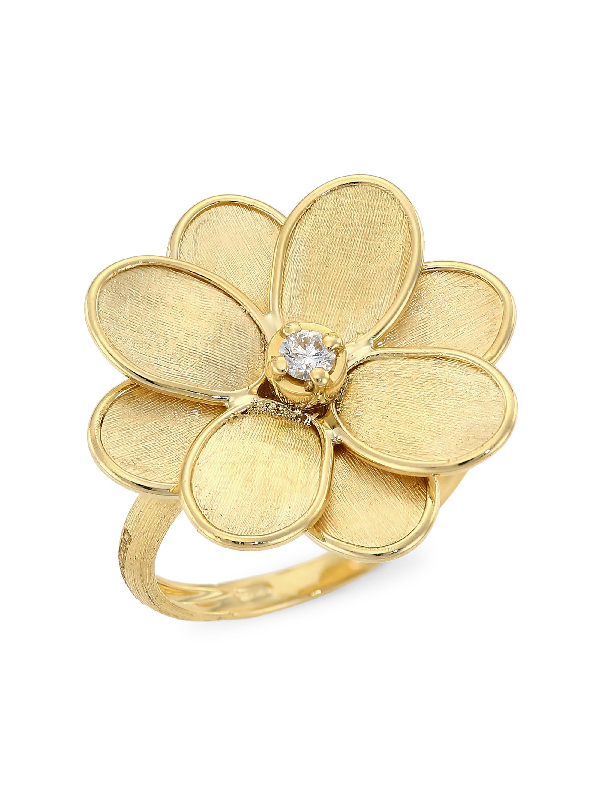 Marco Bicego Women's Petali 18K Yellow Gold & Diamond Flower Ring - Yellow Gold