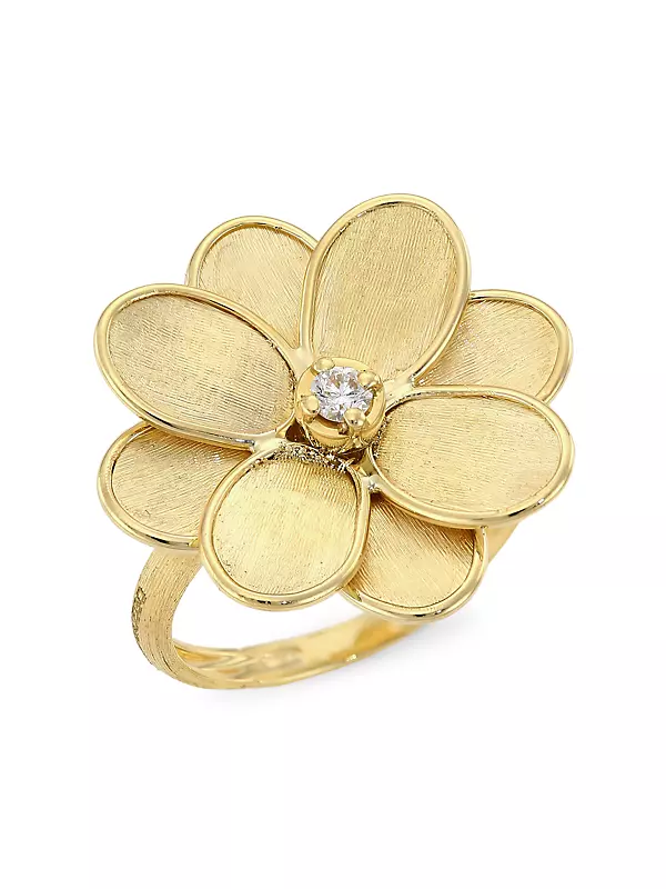 Petali 18K Yellow Gold & Diamond Flower Ring