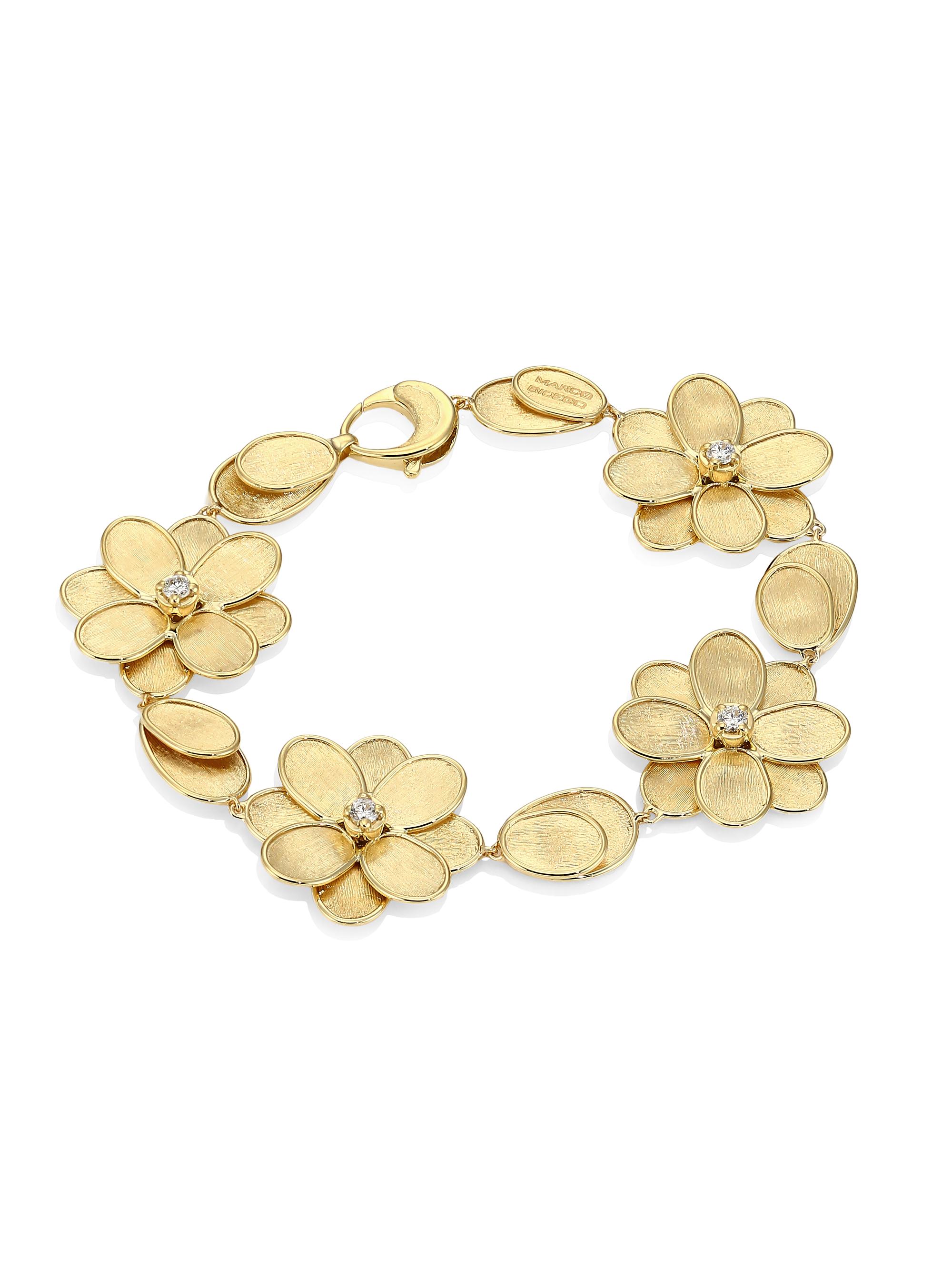 Marco Bicego Women's Petali 18K Yellow Gold & Diamond Flower Bracelet - Gold