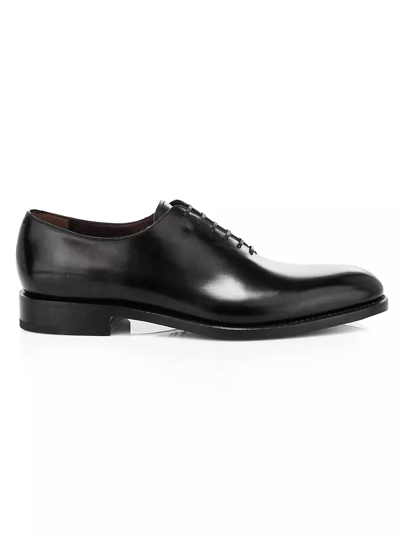 FERRAGAMO Angiolo Lace-Up Leather Dress Shoes