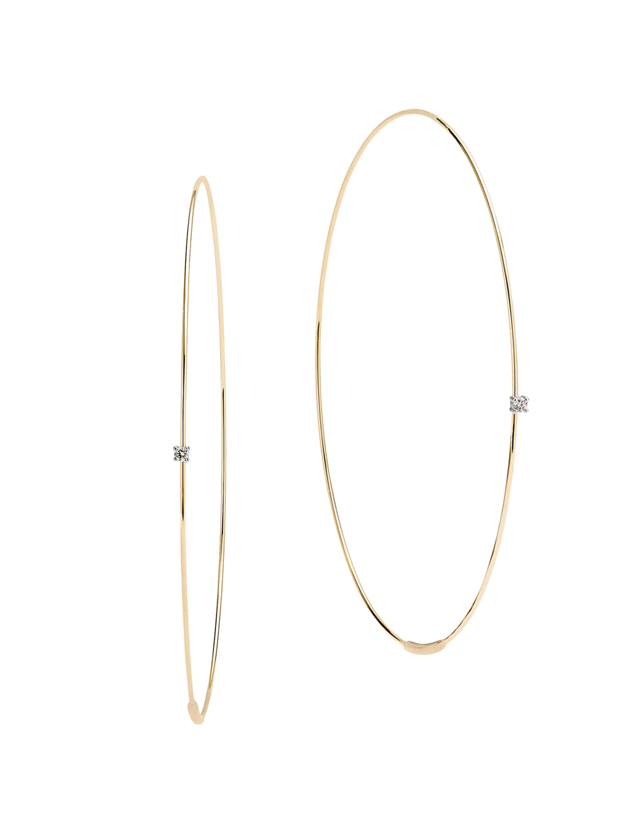 Lana Women's 14K Yellow Gold & Diamond  Wire Magic Hoops - Yellow Gold