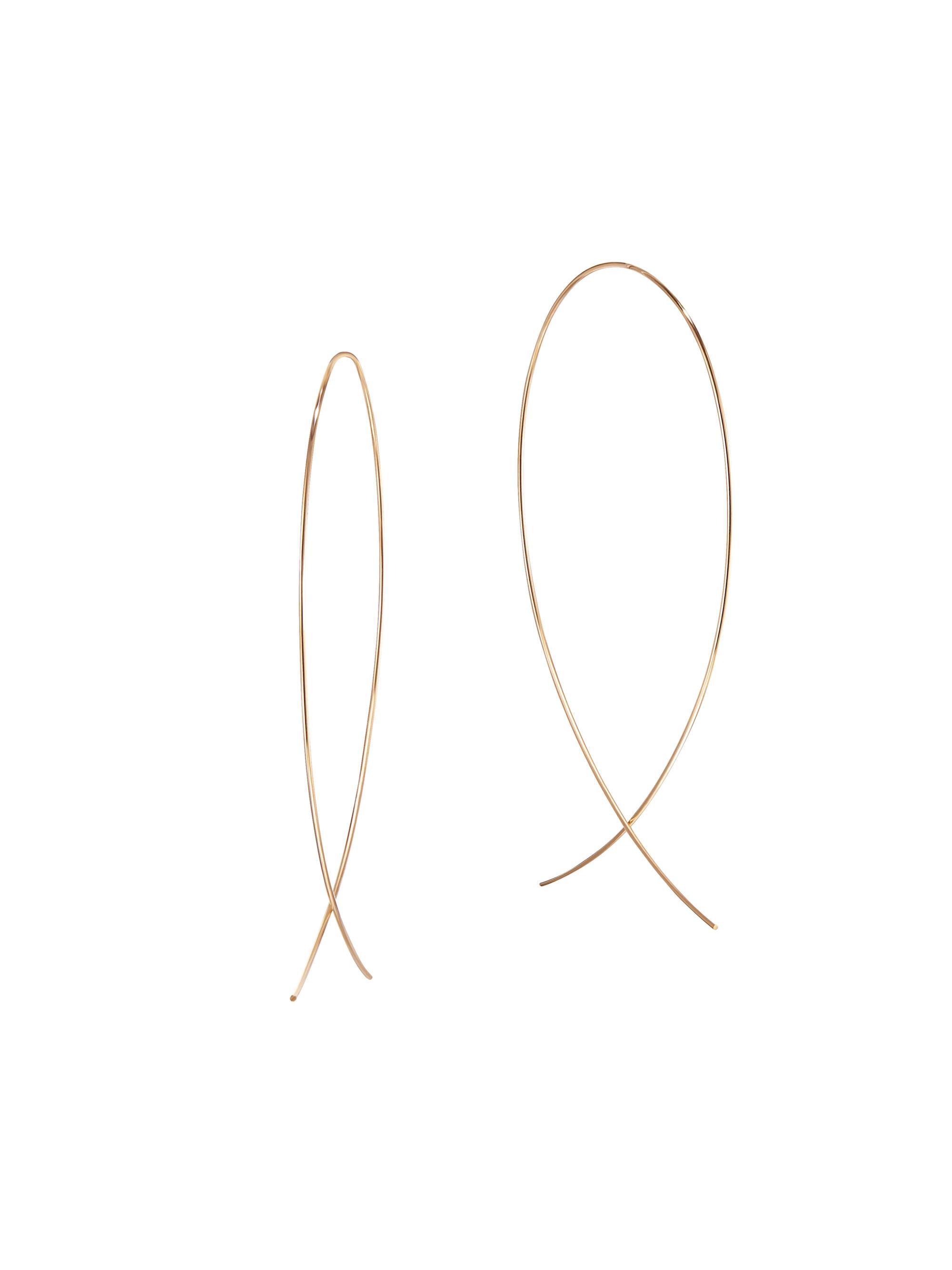 Lana Women's 14K Yellow Gold  Wire Upside Down Hoops