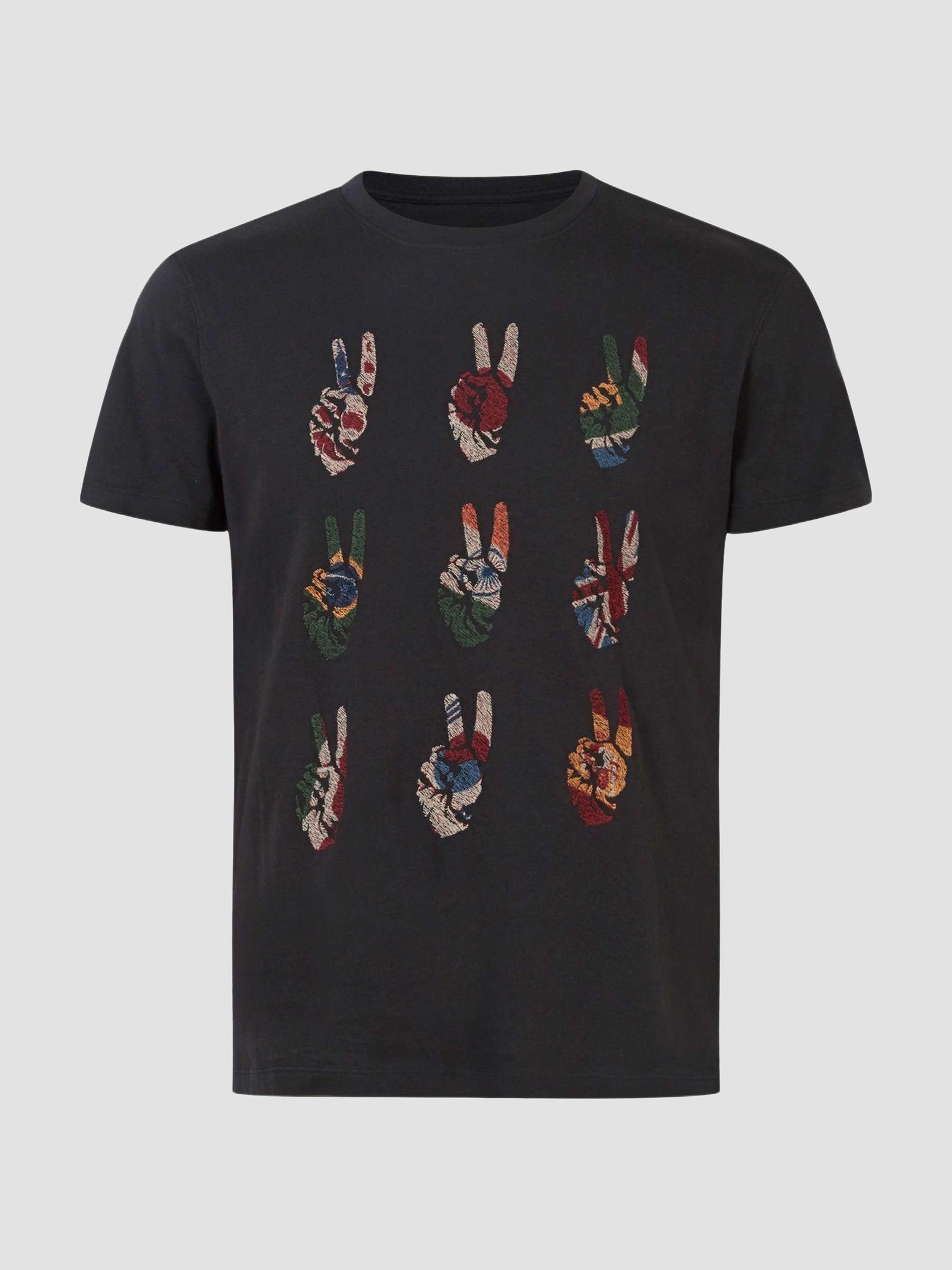 John Varvatos Star U.S.A. Men's Cotton Peace Sign Tee - Black