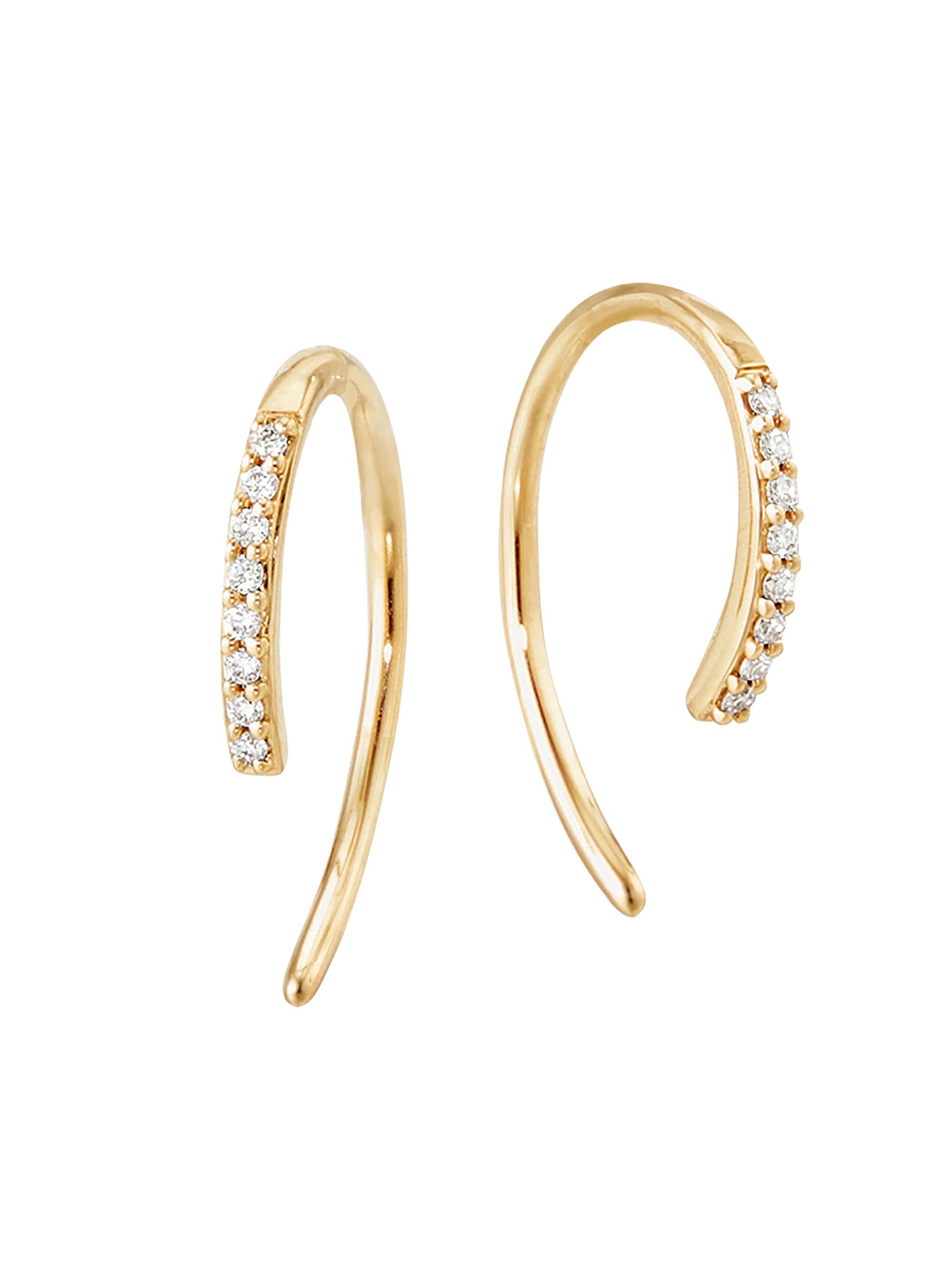 Lana Women's Flawless 14K Yellow Gold & Diamond Mini Hooked on Hoops - Yellow Gold