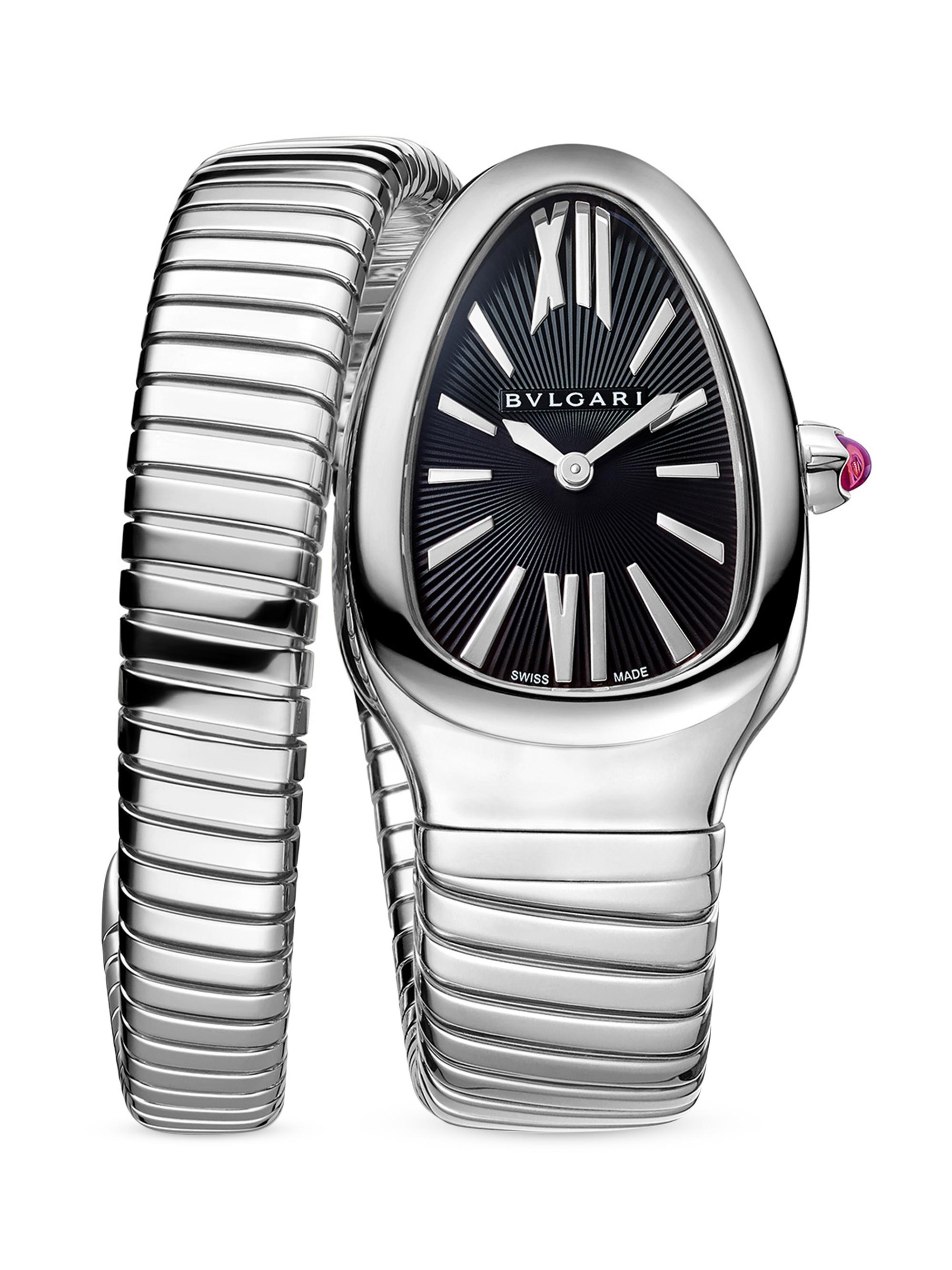 BVLGARI Women's Serpenti Tubogas Stainless Steel Wrap Bracelet Watch/35MM - Steel